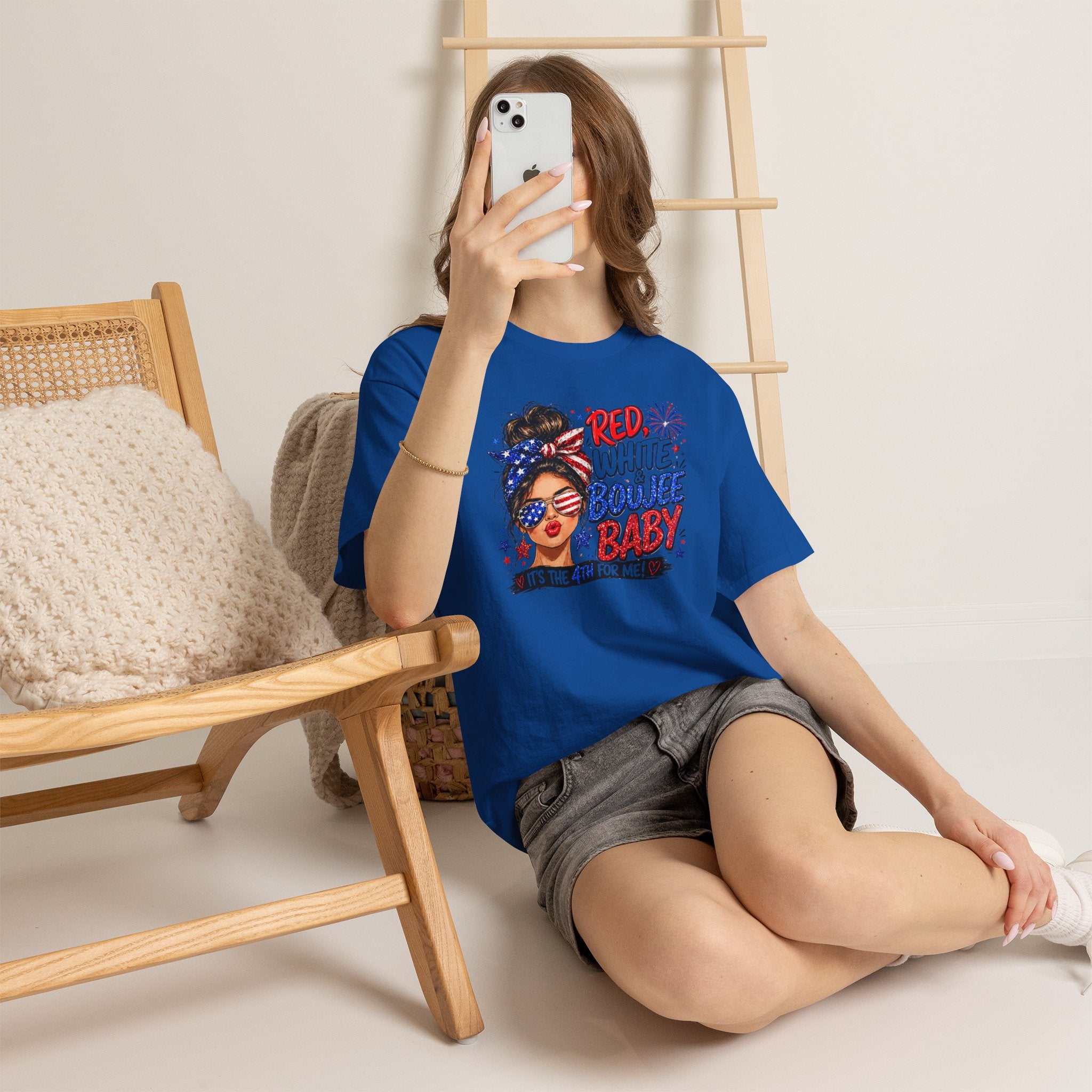 Patriotic 'Red White Boujee Baby' Tee – 4th of July Women's Graphic Shirt
