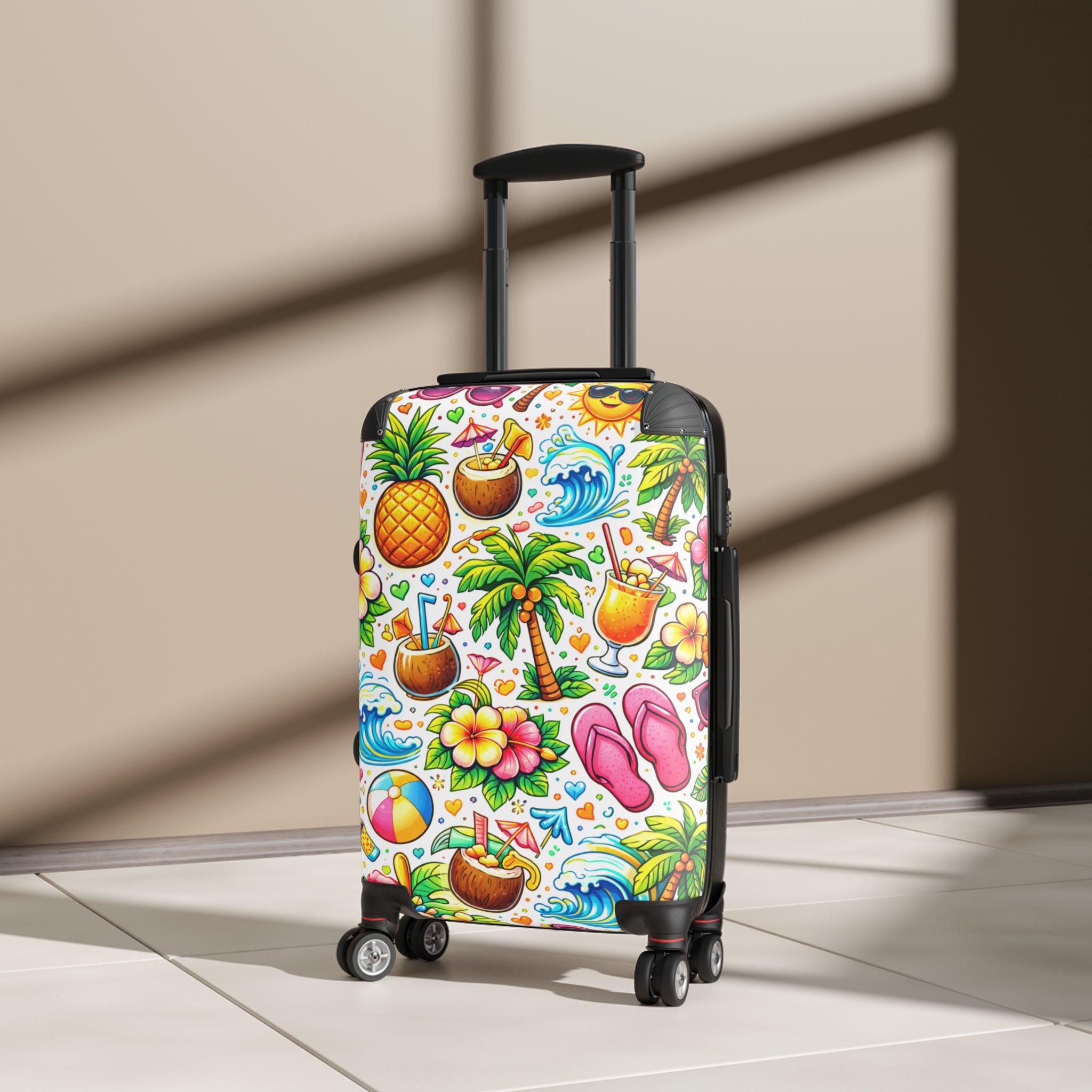 Tropical Vacation Suitcase – Colorful Pineapple & Palm Beach Carry-On
