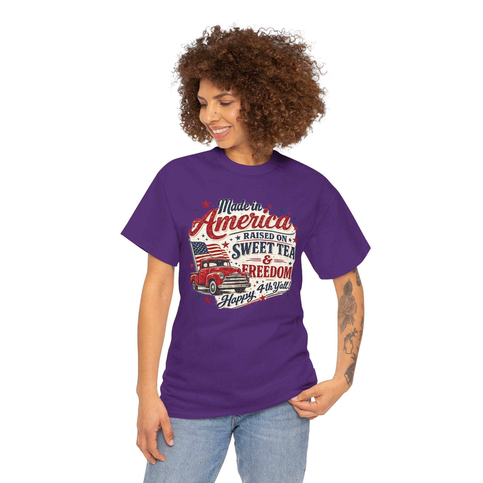 Made in America Sweet Tea & Freedom T-Shirt — 4th of July Patriotic Tee