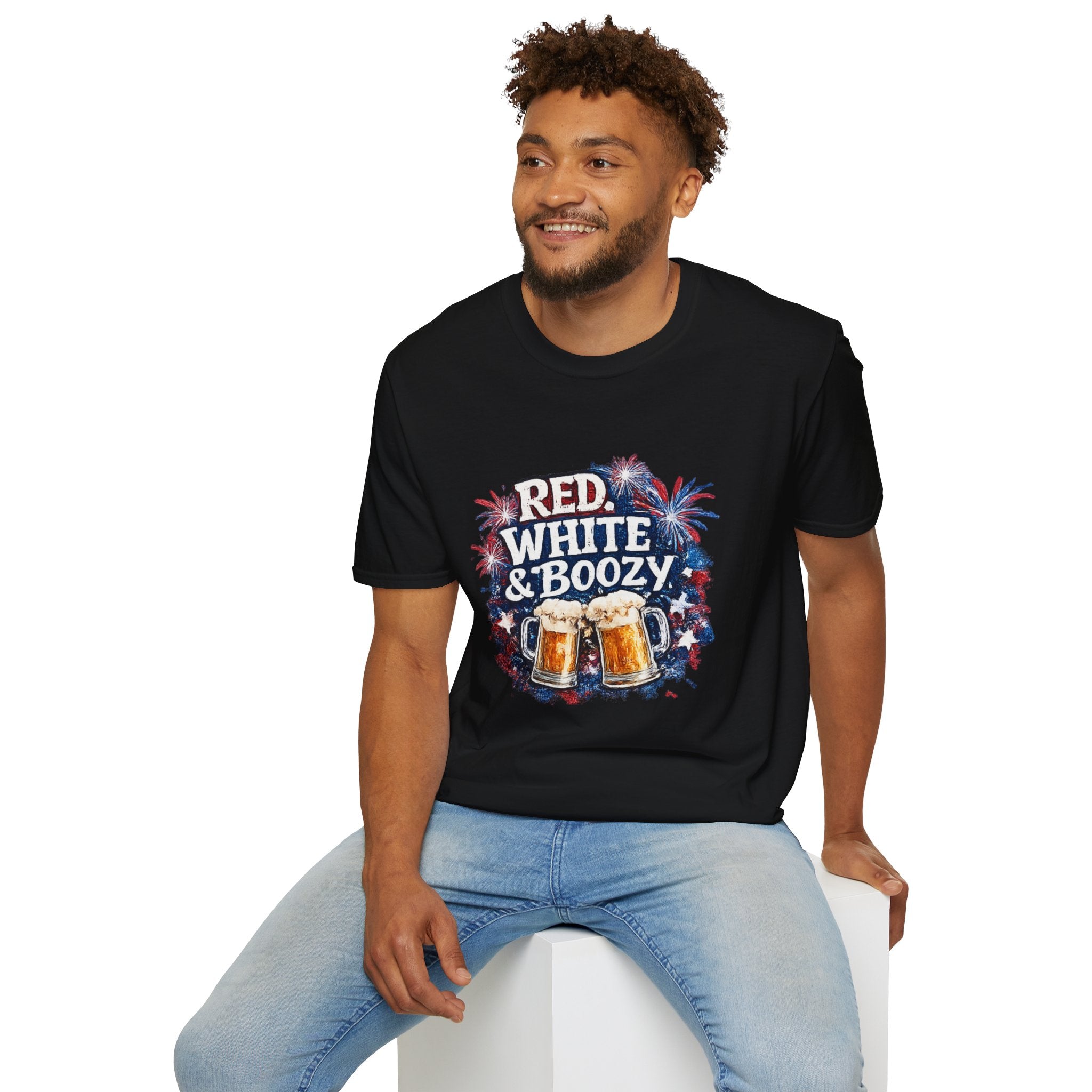 Red, White & Boozy Beer T-Shirt — Patriotic 4th of July Party Tee