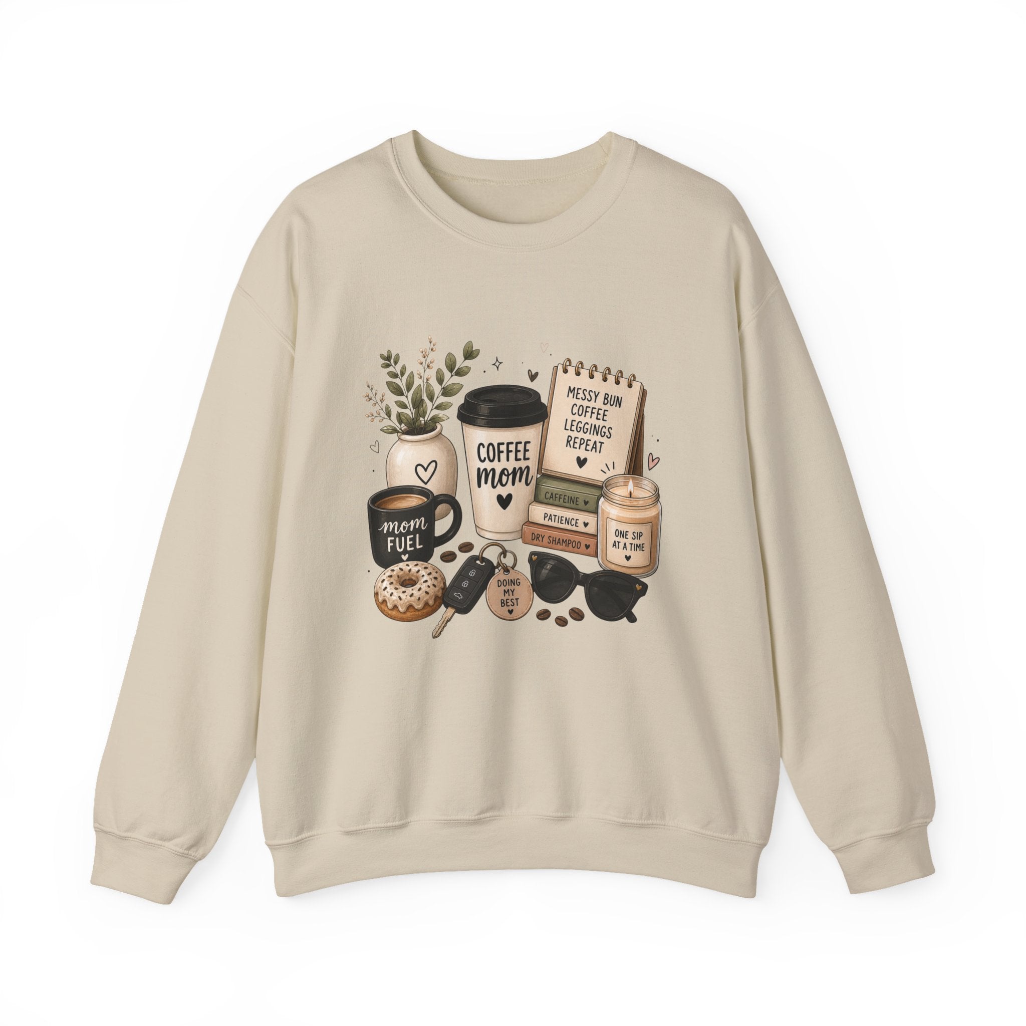 Coffee Mom Crewneck Sweatshirt — Cozy Morning Coffee Lover Graphic