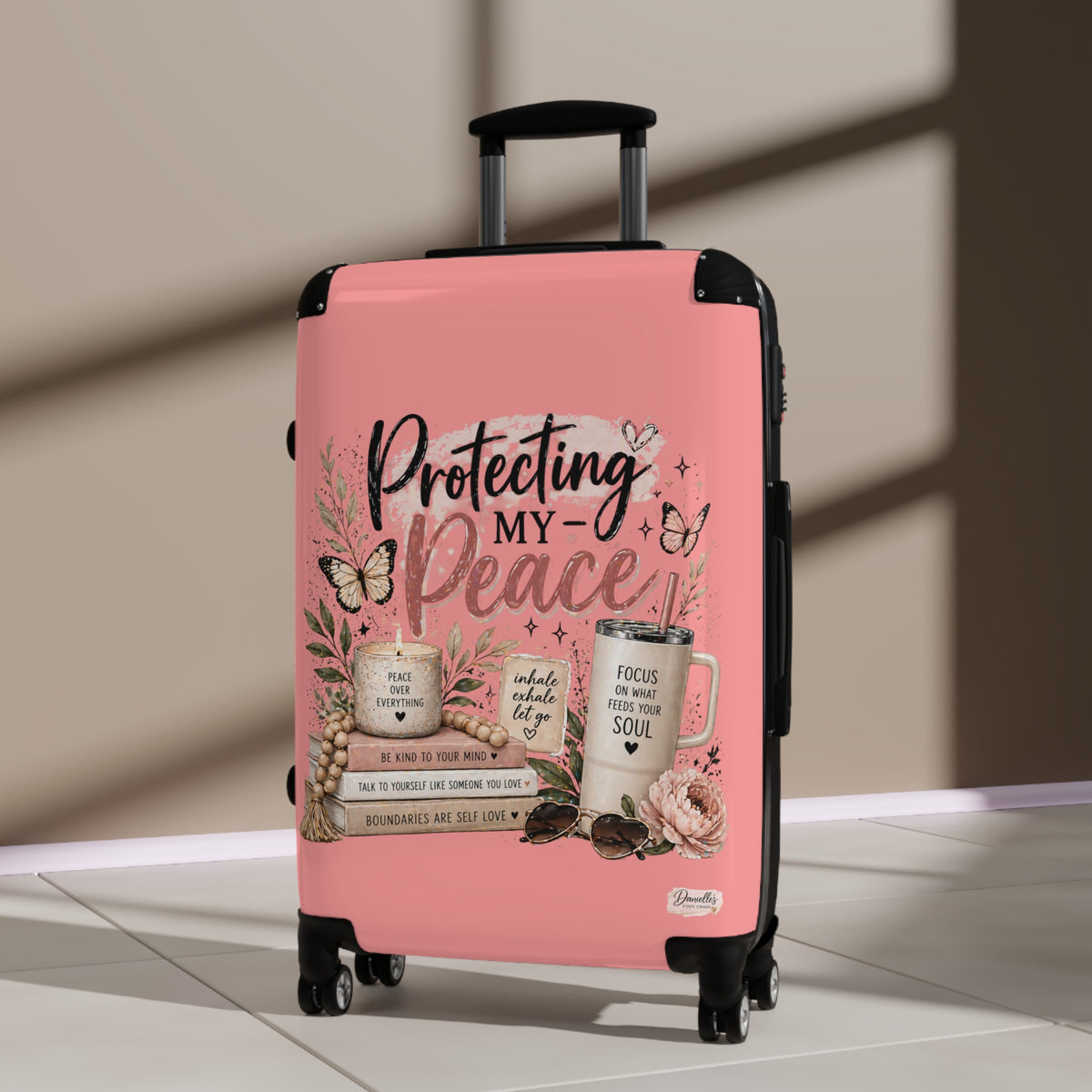 Suitcase - "Protecting My Peace" Inspirational Carry-On Luggage
