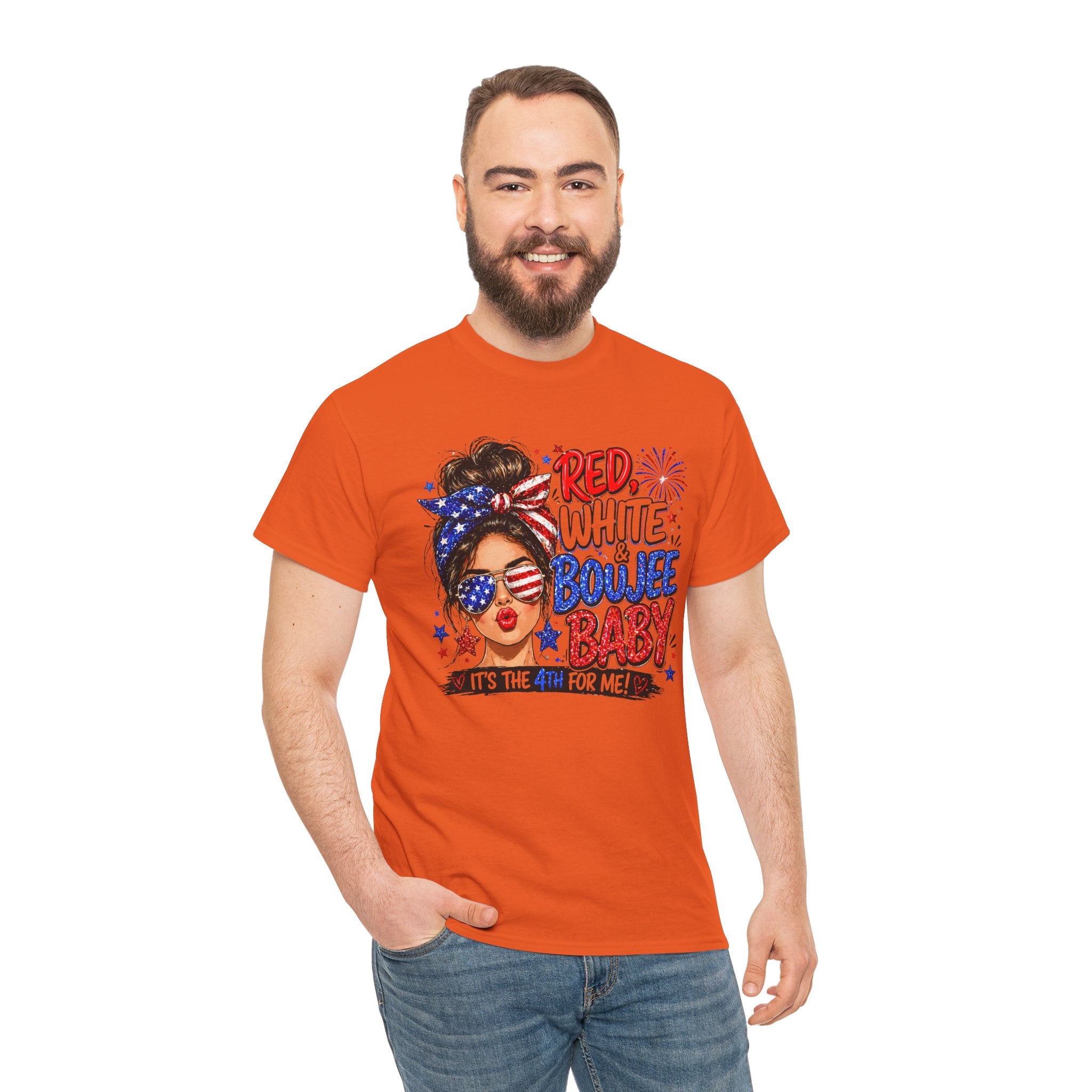 Patriotic 'Red White Boujee Baby' Tee – 4th of July Women's Graphic Shirt