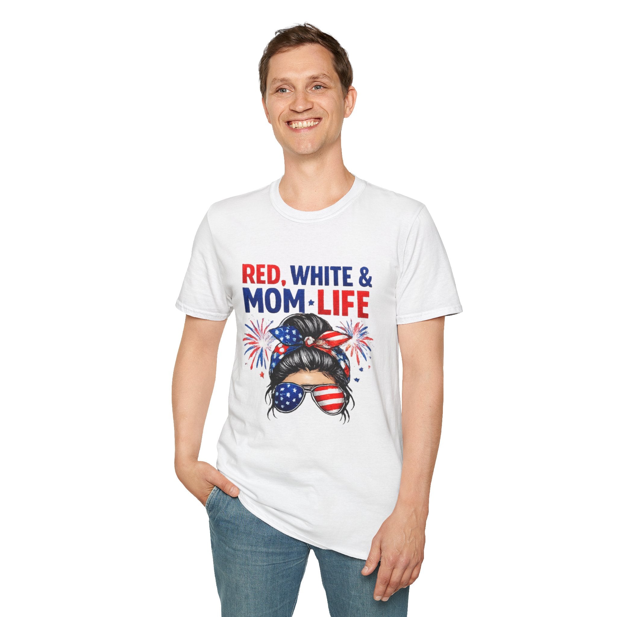 Mom Life USA T-Shirt — "Red, White & Mom Life" Patriotic Fourth of July Tee