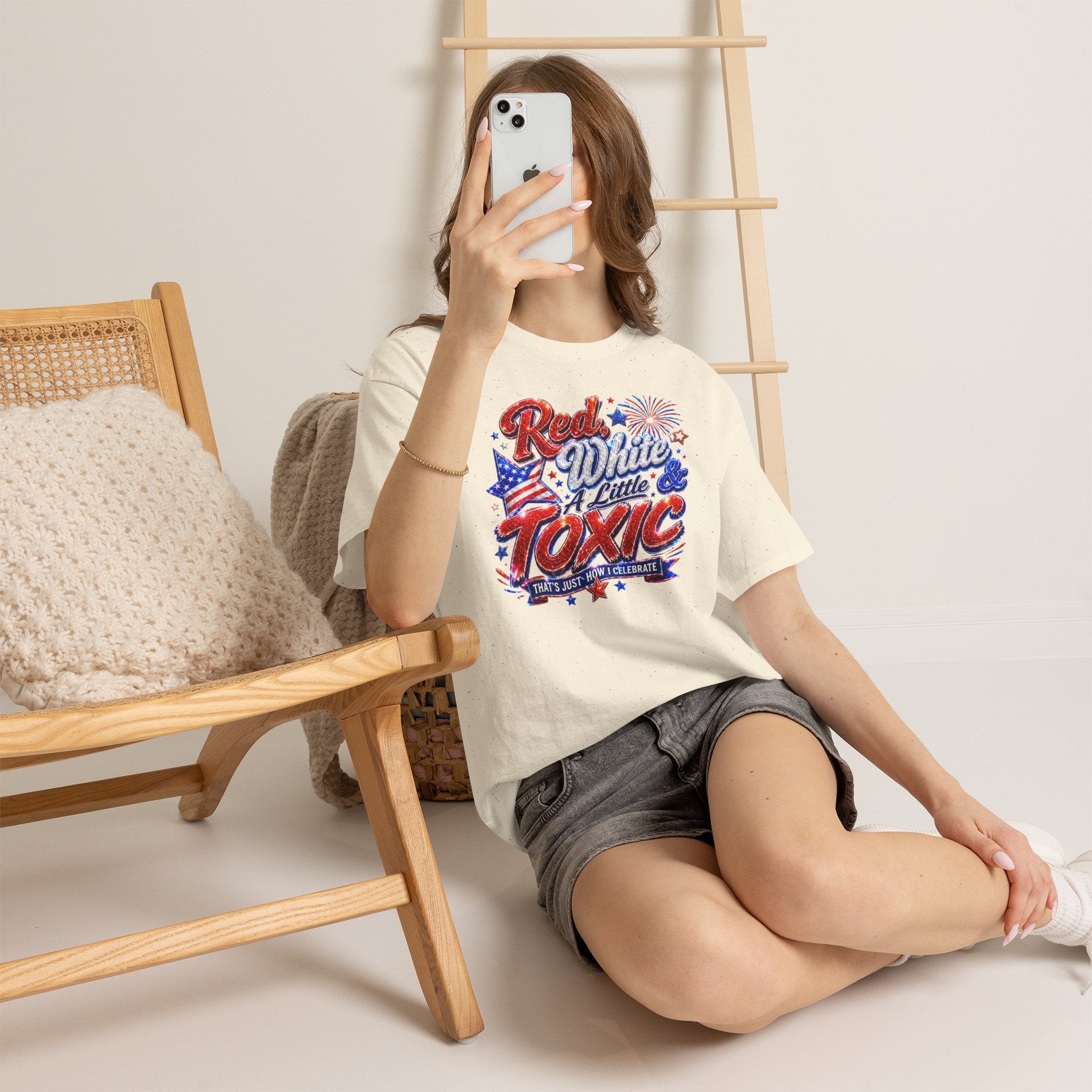 Red White & A Little Toxic Tee — Patriotic 4th of July Graphic T-Shirt