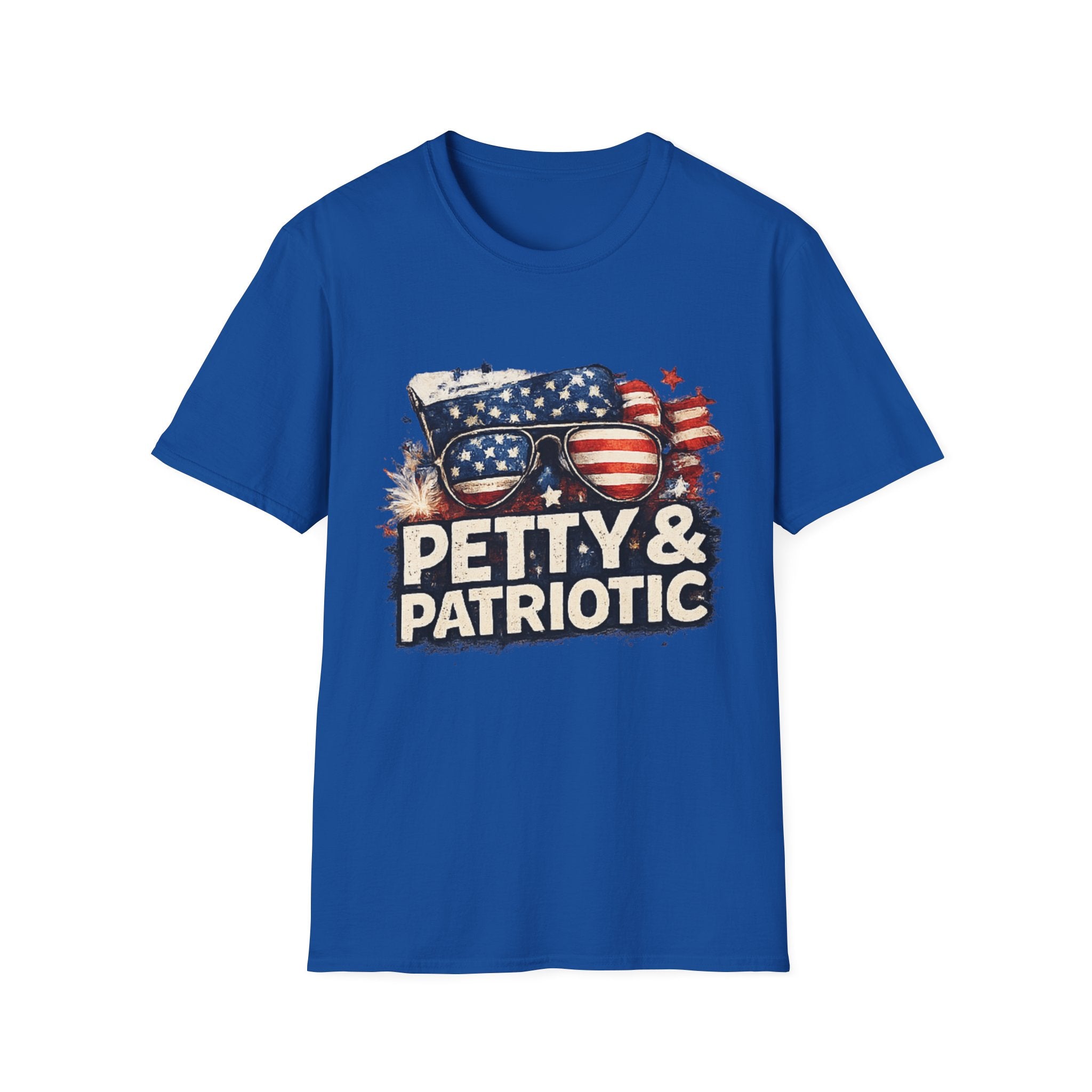Petty & Patriotic T-Shirt — Funny American Flag Sunglasses Tee