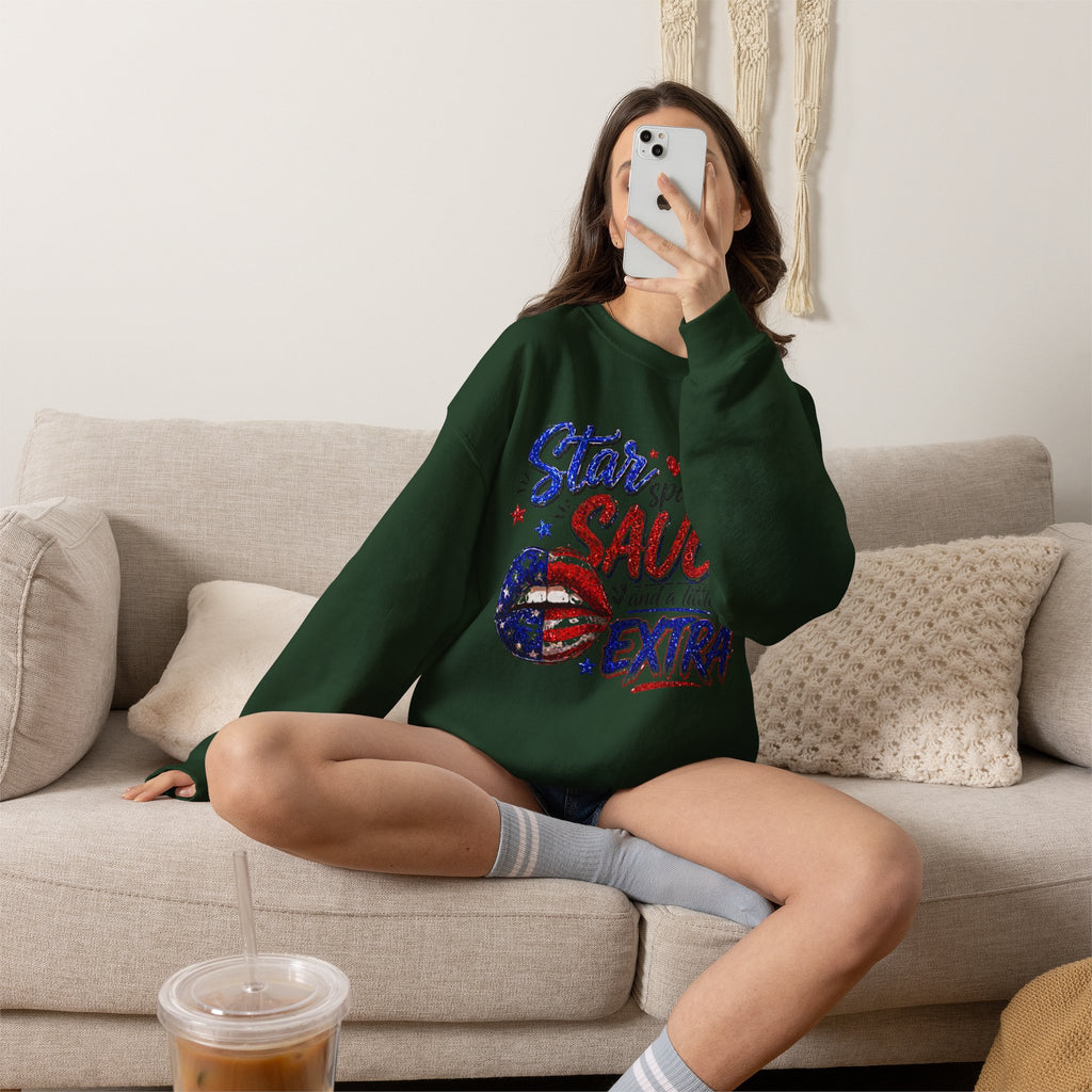 Patriotic 'Star Spangled Saucy & a Little Extra' Sweatshirt