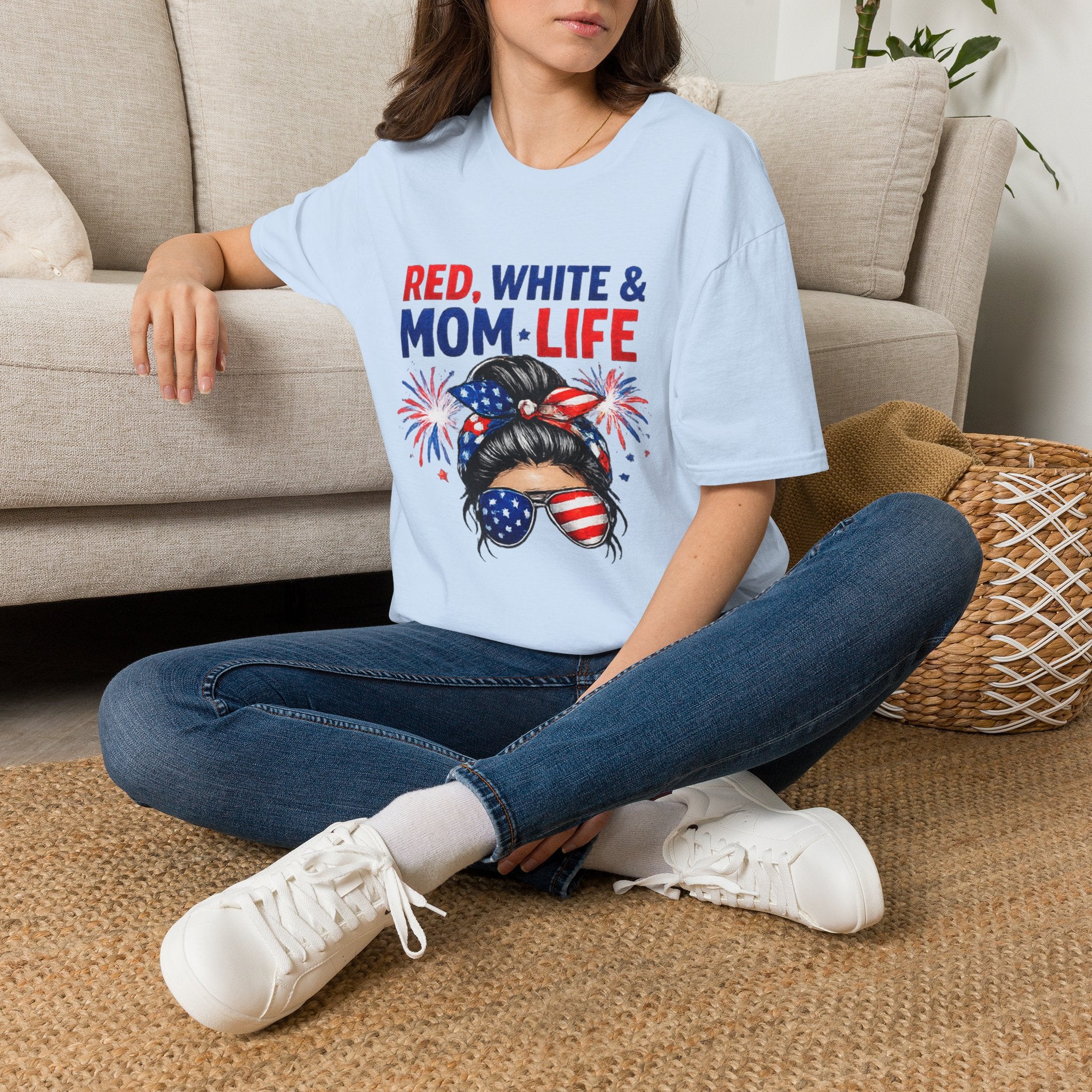 Mom Life USA T-Shirt — "Red, White & Mom Life" Patriotic Fourth of July Tee