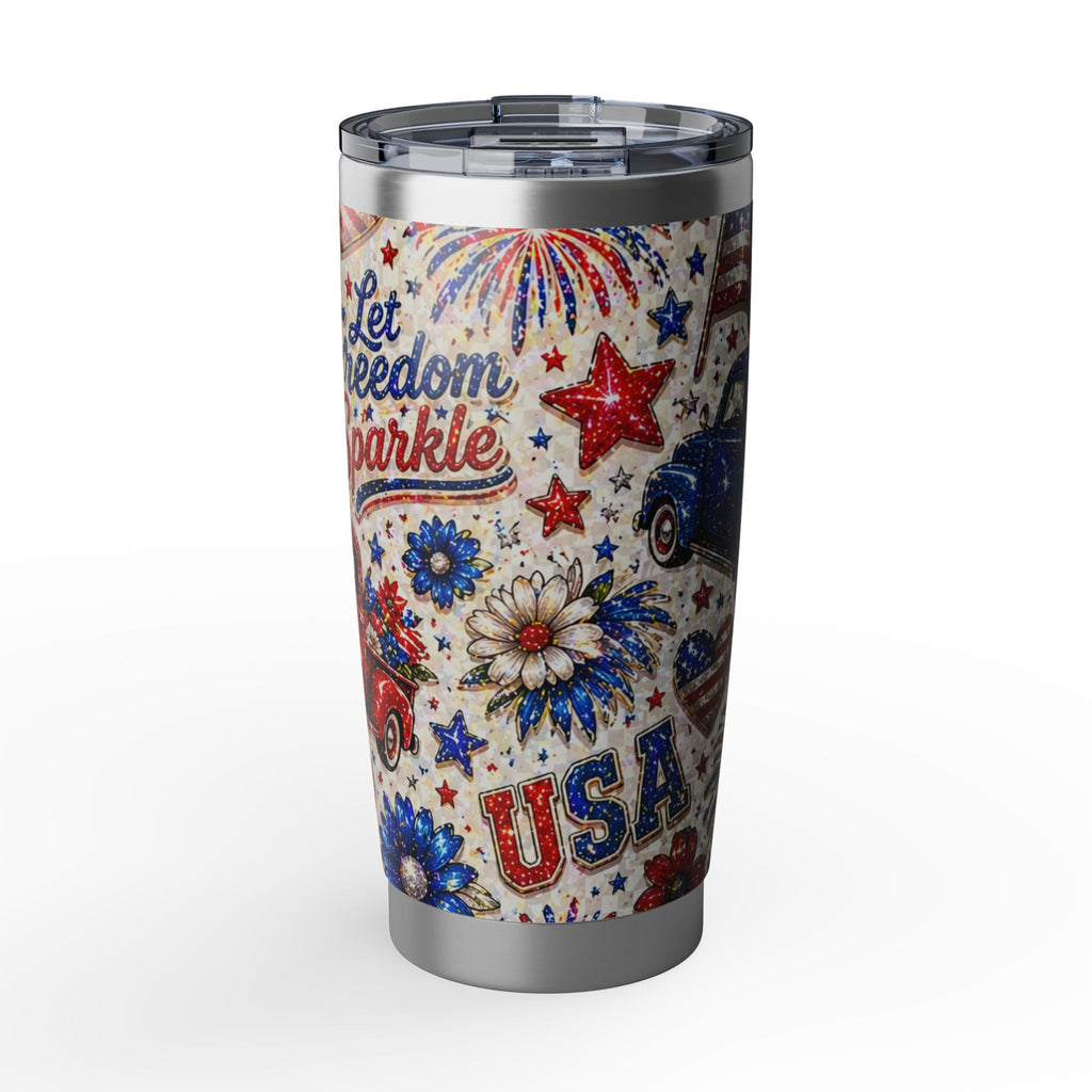 Let Freedom Sparkle 20oz Tumbler — Patriotic USA Travel Mug