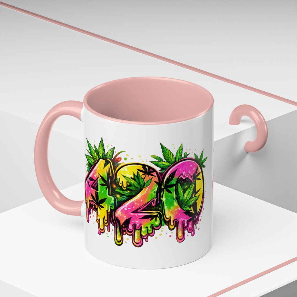 420 Drip Coffee Mug — Colorful Cannabis Stoner Art Accent Mug (11/15oz)
