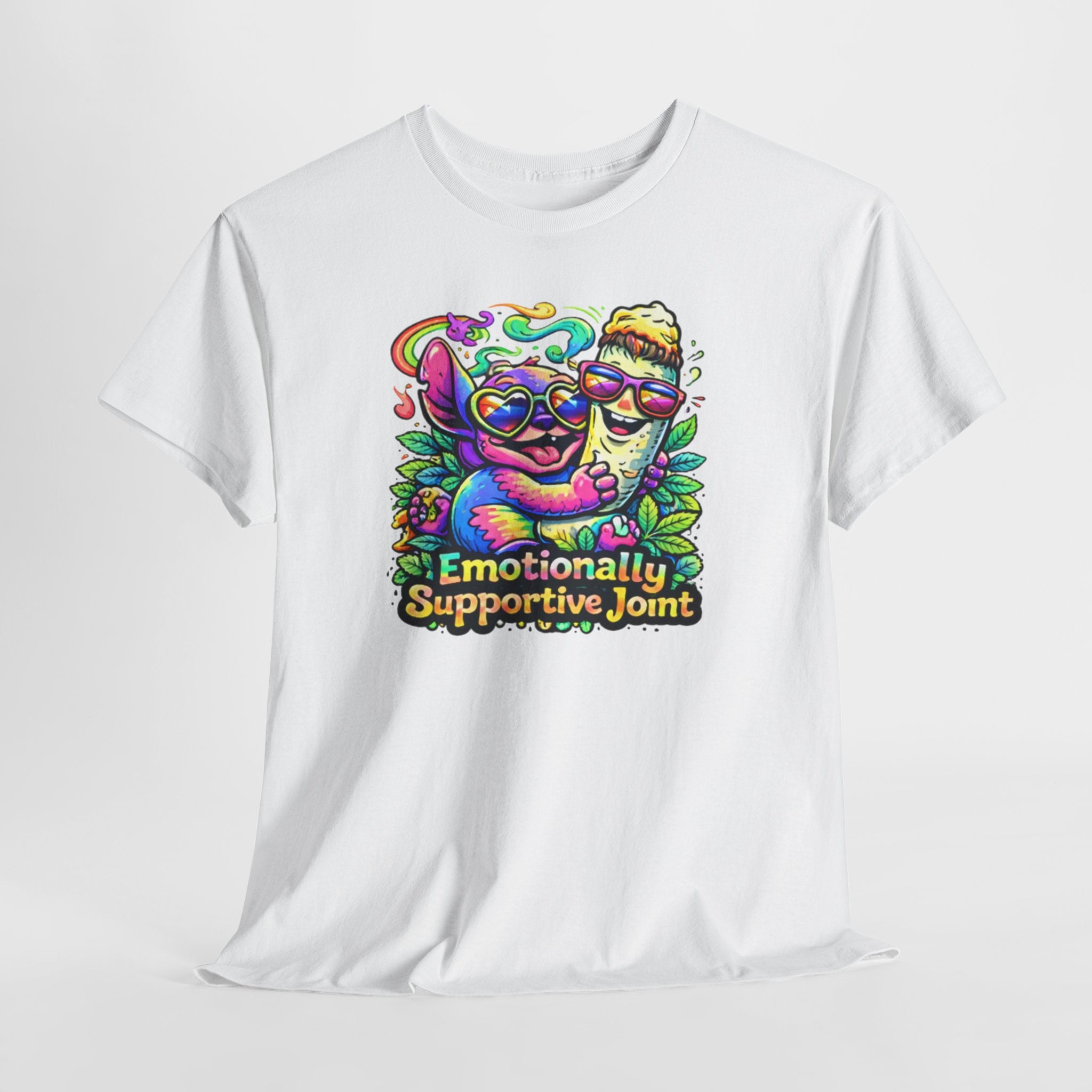 T-Shirt — "Emotionally Supportive Joint" Colorful Sloth & Ice Cream Graphic Tee