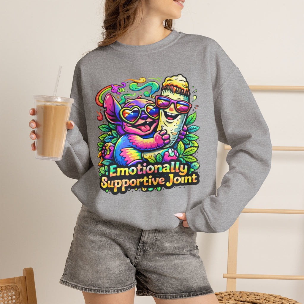 Emotionally Supportive Joint Sweatshirt — Cute Sloth & Joint Hug Graphic