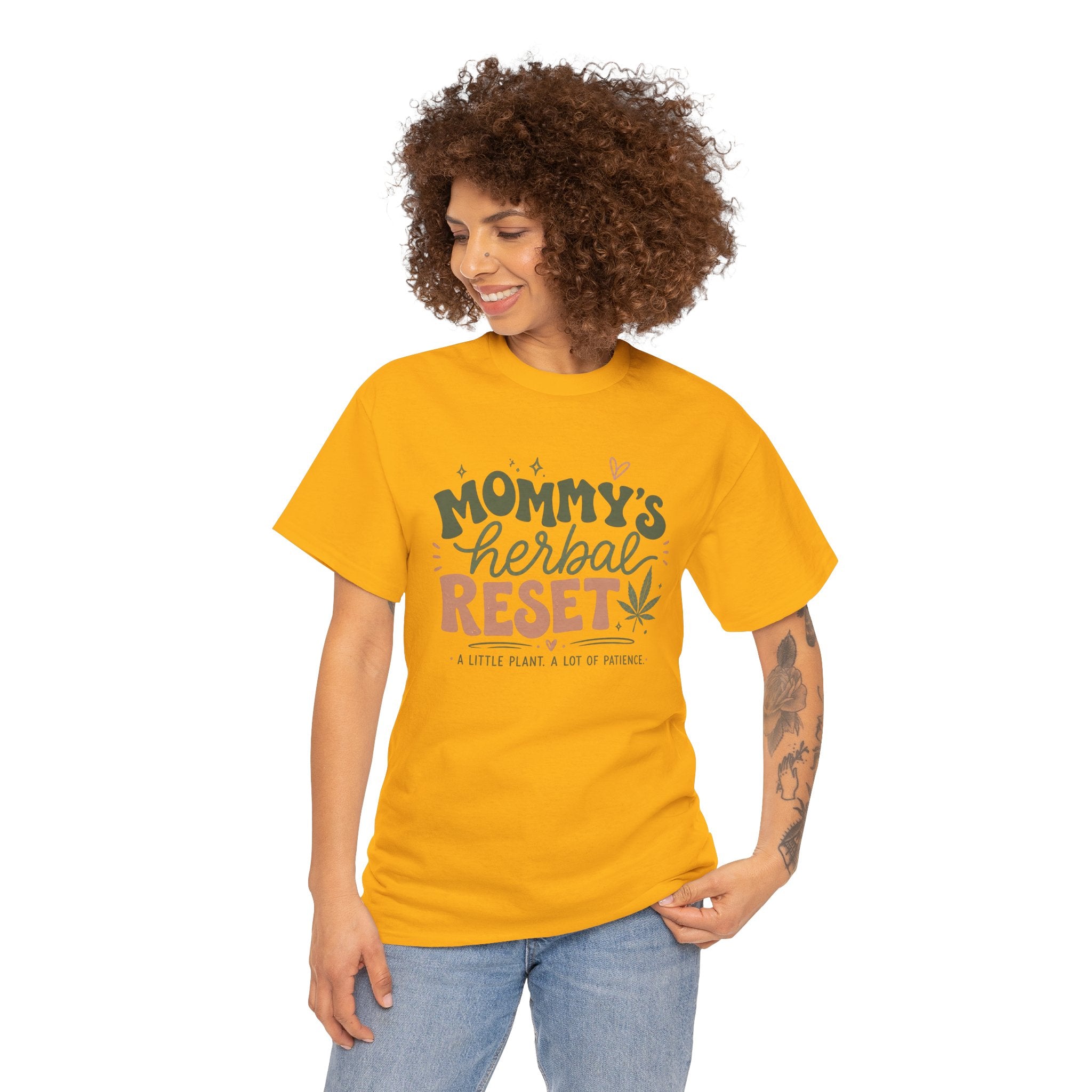 T-Shirt — "Mommy's Herbal Reset" Graphic Tee (Cannabis Plant Mom Shirt)