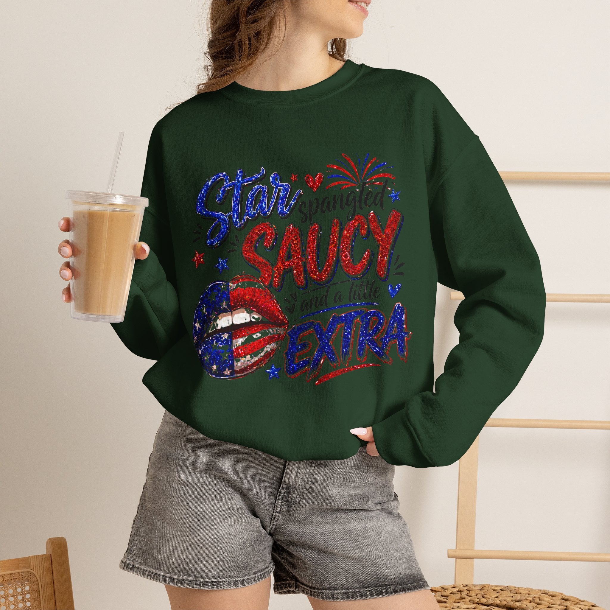 Patriotic 'Star Spangled Saucy & a Little Extra' Sweatshirt