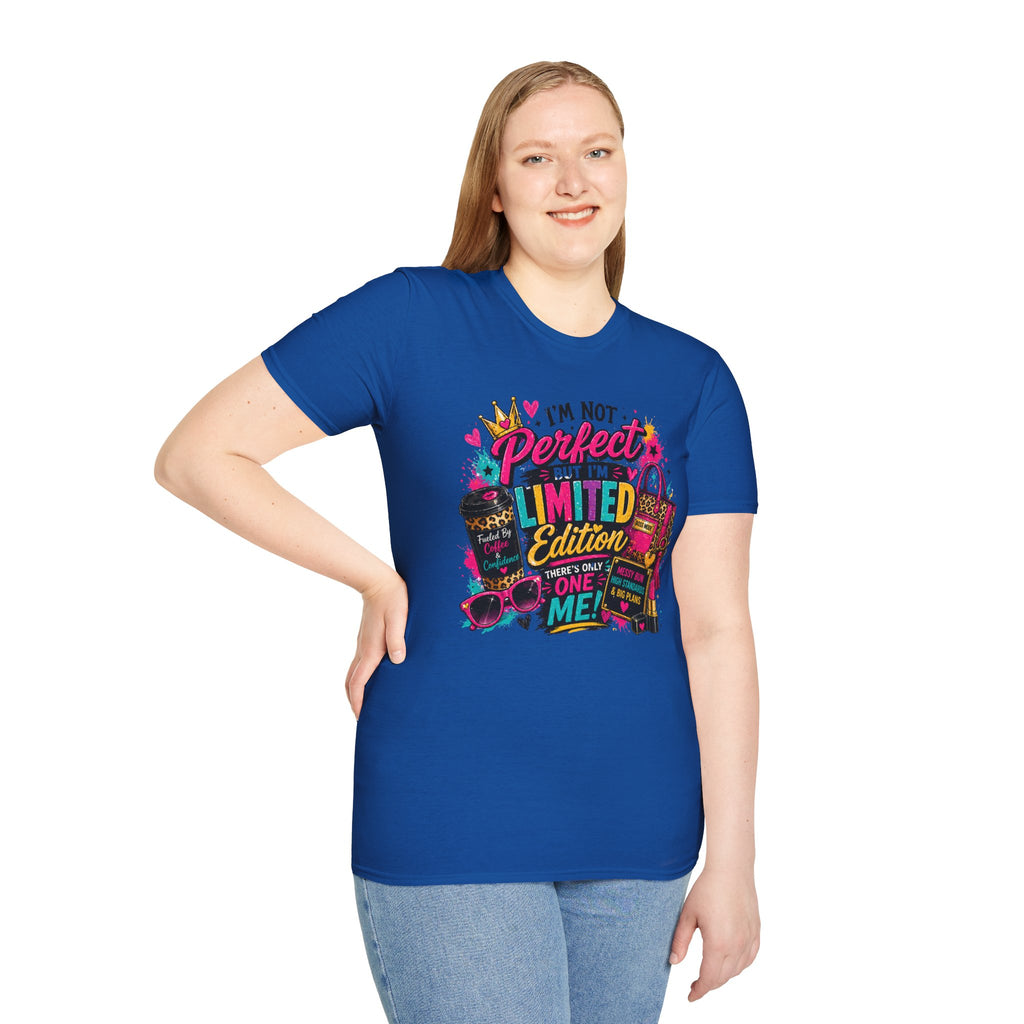 Limited Edition Graphic T-Shirt — "I'm Not Perfect But I'm Limited Edition" Bright Retro Design