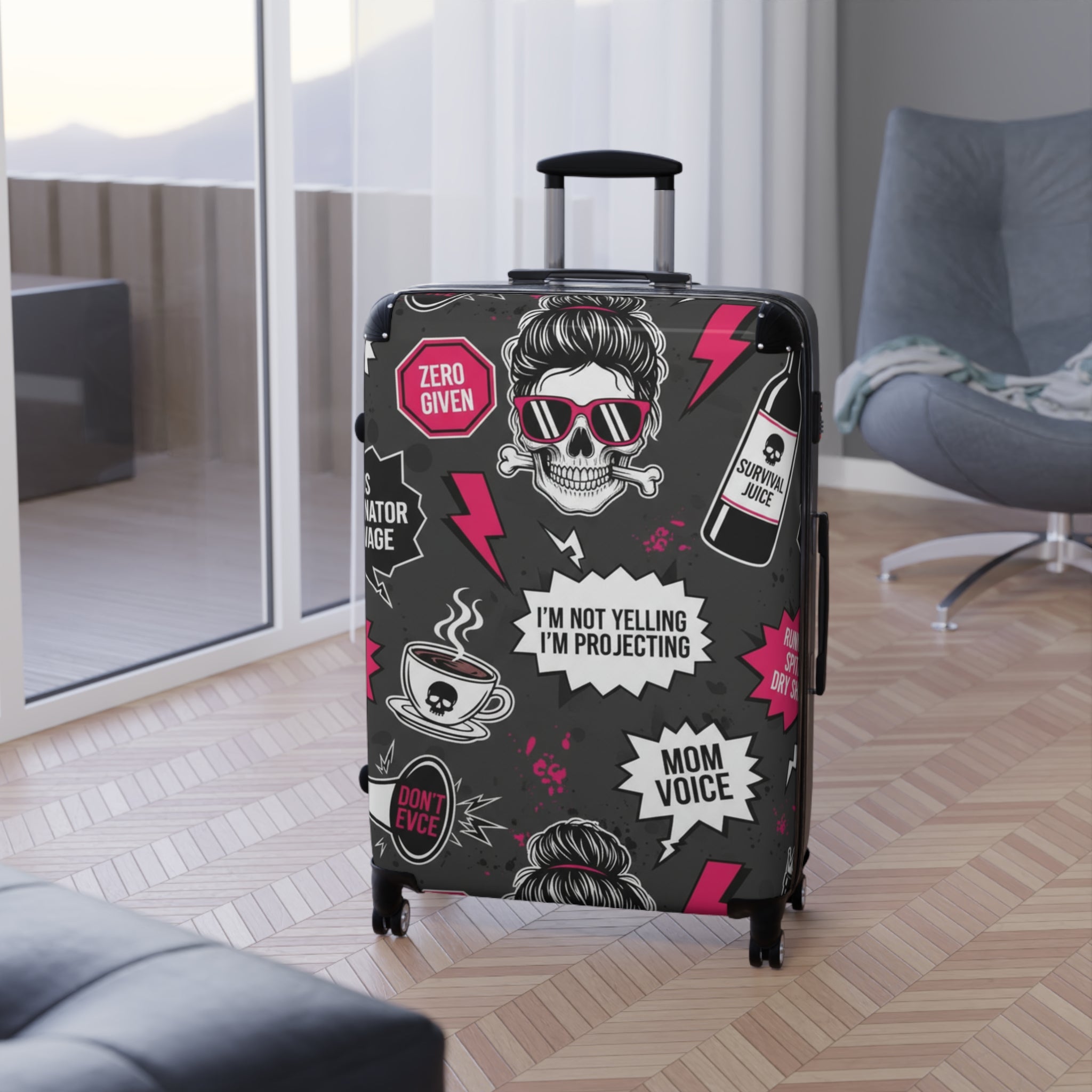 Funny 'I'm Not Yelling, I'm Projecting' Carry-On Suitcase