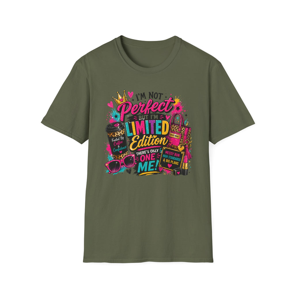 Limited Edition Graphic T-Shirt — "I'm Not Perfect But I'm Limited Edition" Bright Retro Design