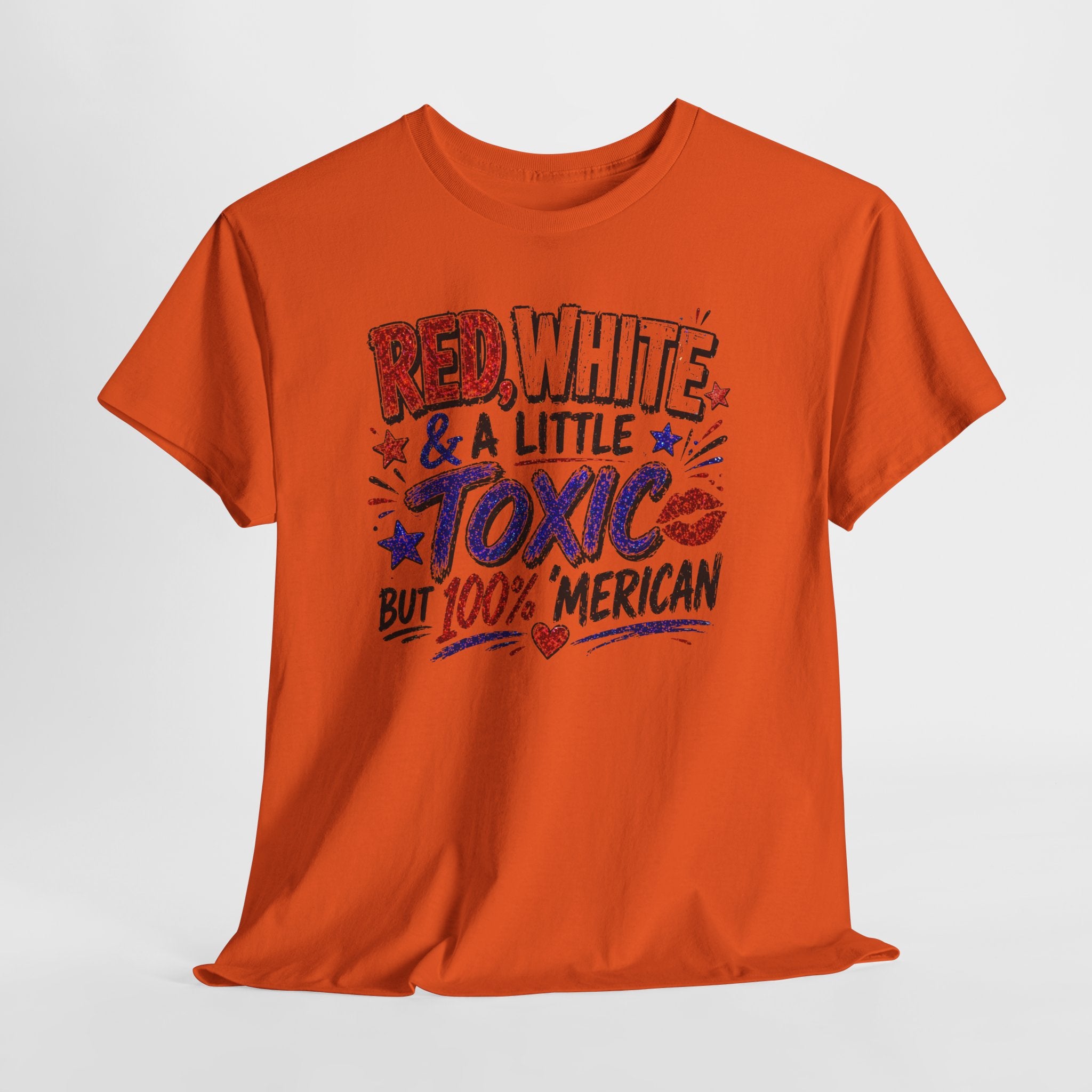 Patriotic 'Red, White & a Little Toxic but 100% Merican' Graphic Tee