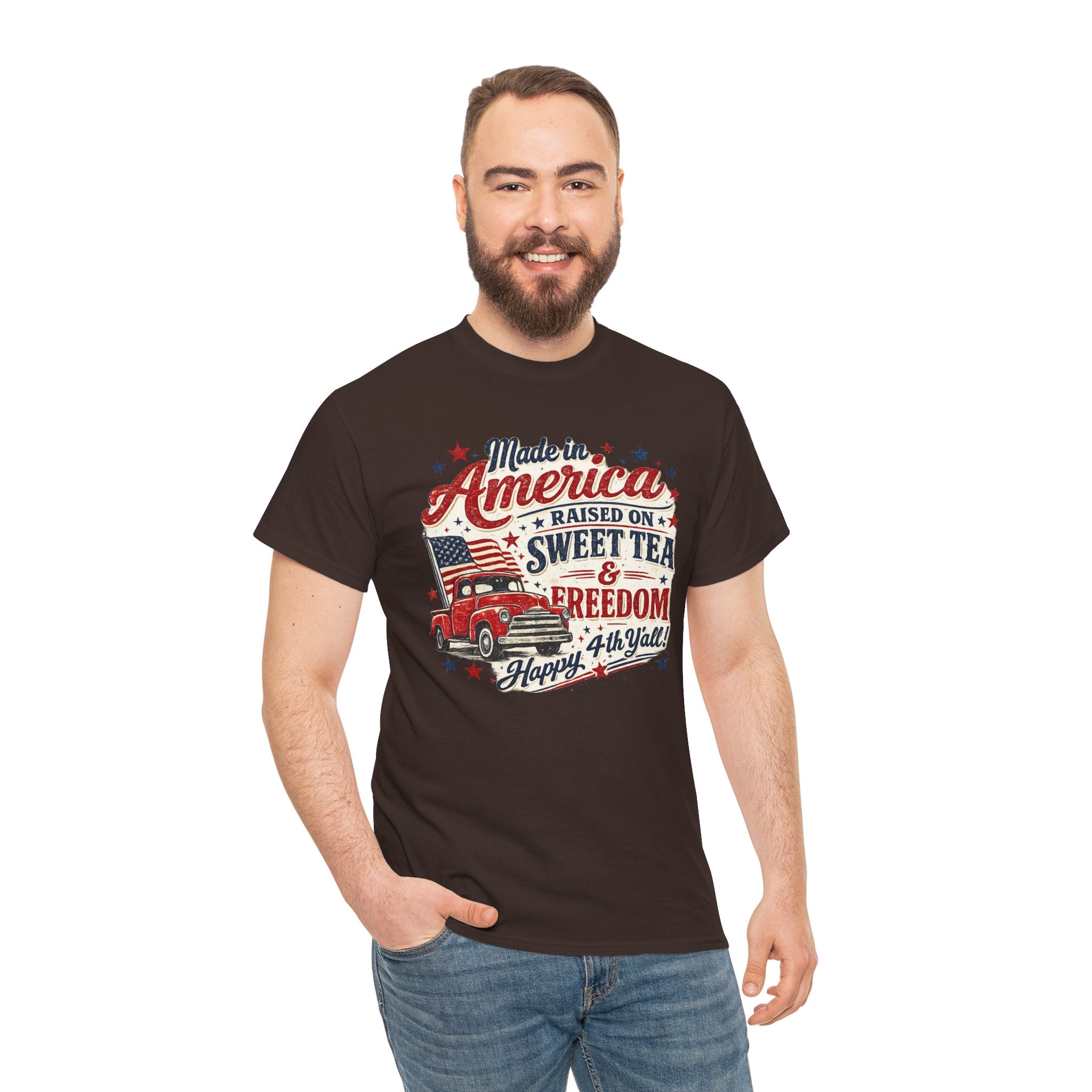 Made in America Sweet Tea & Freedom T-Shirt — 4th of July Patriotic Tee