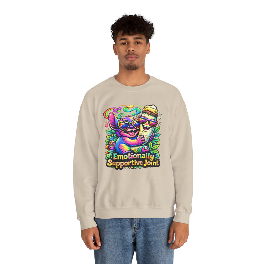 Emotionally Supportive Joint Sweatshirt — Cute Sloth & Joint Hug Graphic