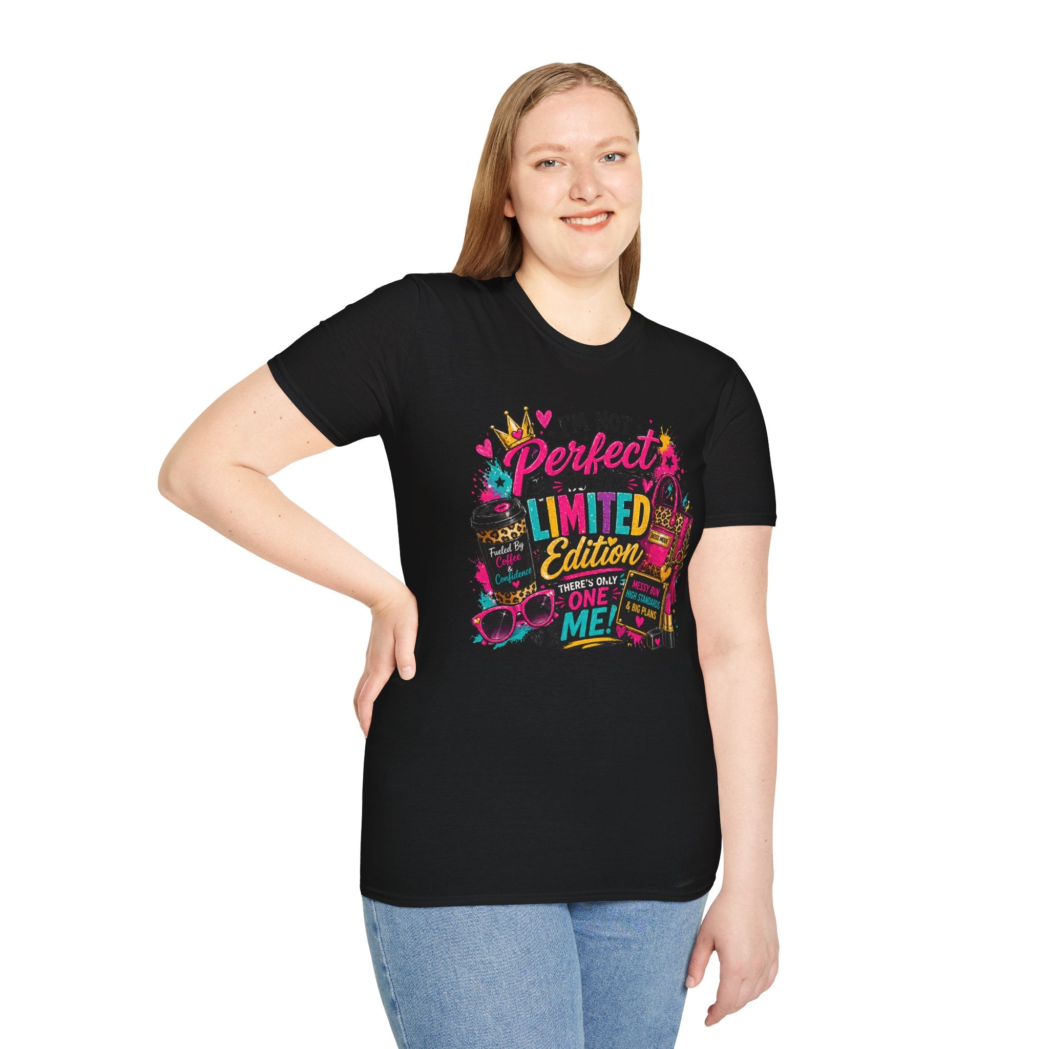 Limited Edition Graphic T-Shirt — "I'm Not Perfect But I'm Limited Edition" Bright Retro Design