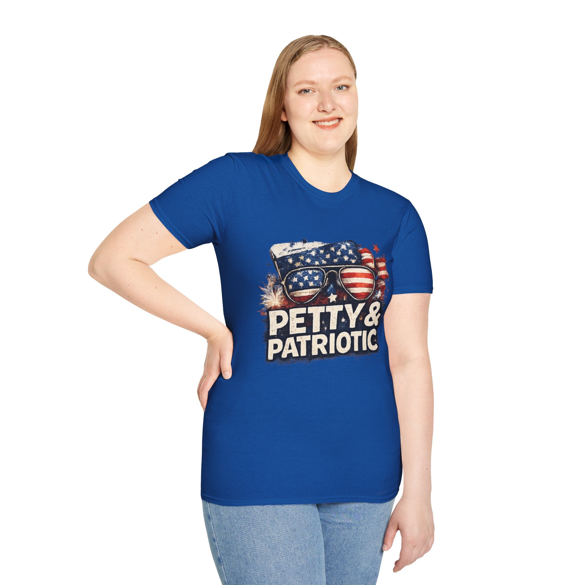 Petty & Patriotic T-Shirt — Funny American Flag Sunglasses Tee