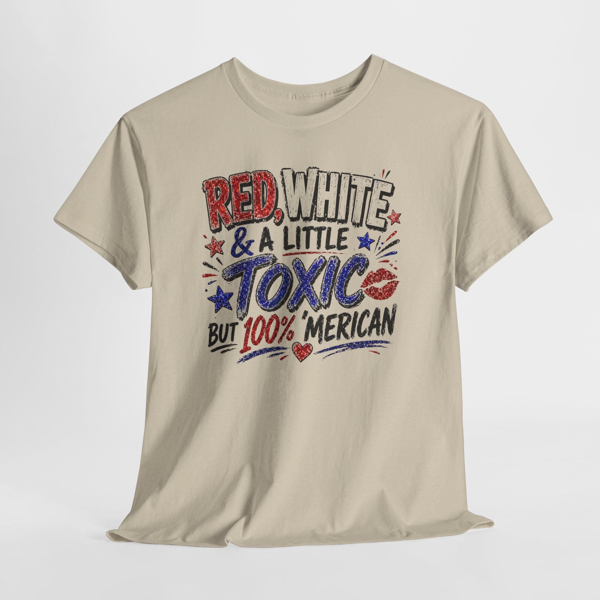 Patriotic 'Red, White & a Little Toxic but 100% Merican' Graphic Tee