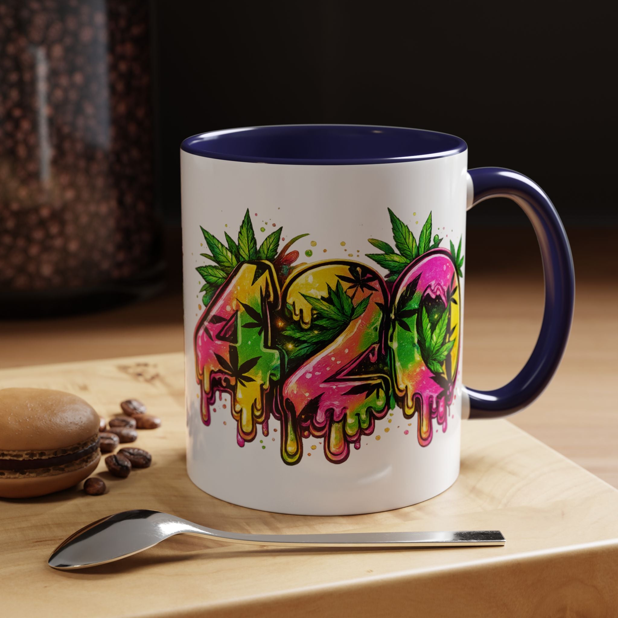 420 Drip Coffee Mug — Colorful Cannabis Stoner Art Accent Mug (11/15oz)