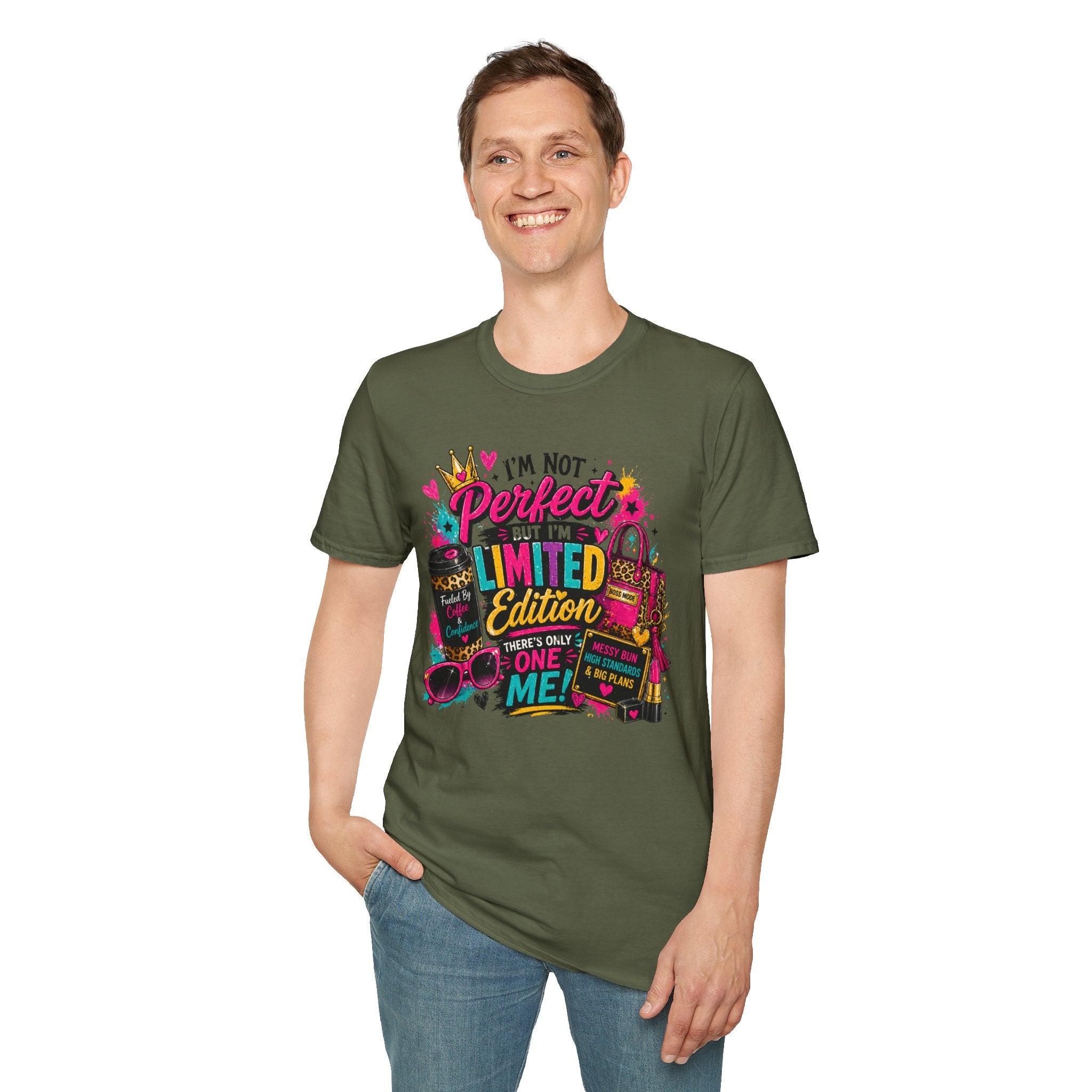 Limited Edition Graphic T-Shirt — "I'm Not Perfect But I'm Limited Edition" Bright Retro Design