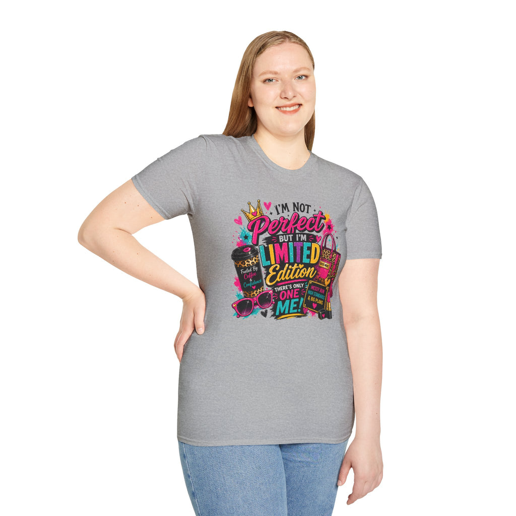 Limited Edition Graphic T-Shirt — "I'm Not Perfect But I'm Limited Edition" Bright Retro Design