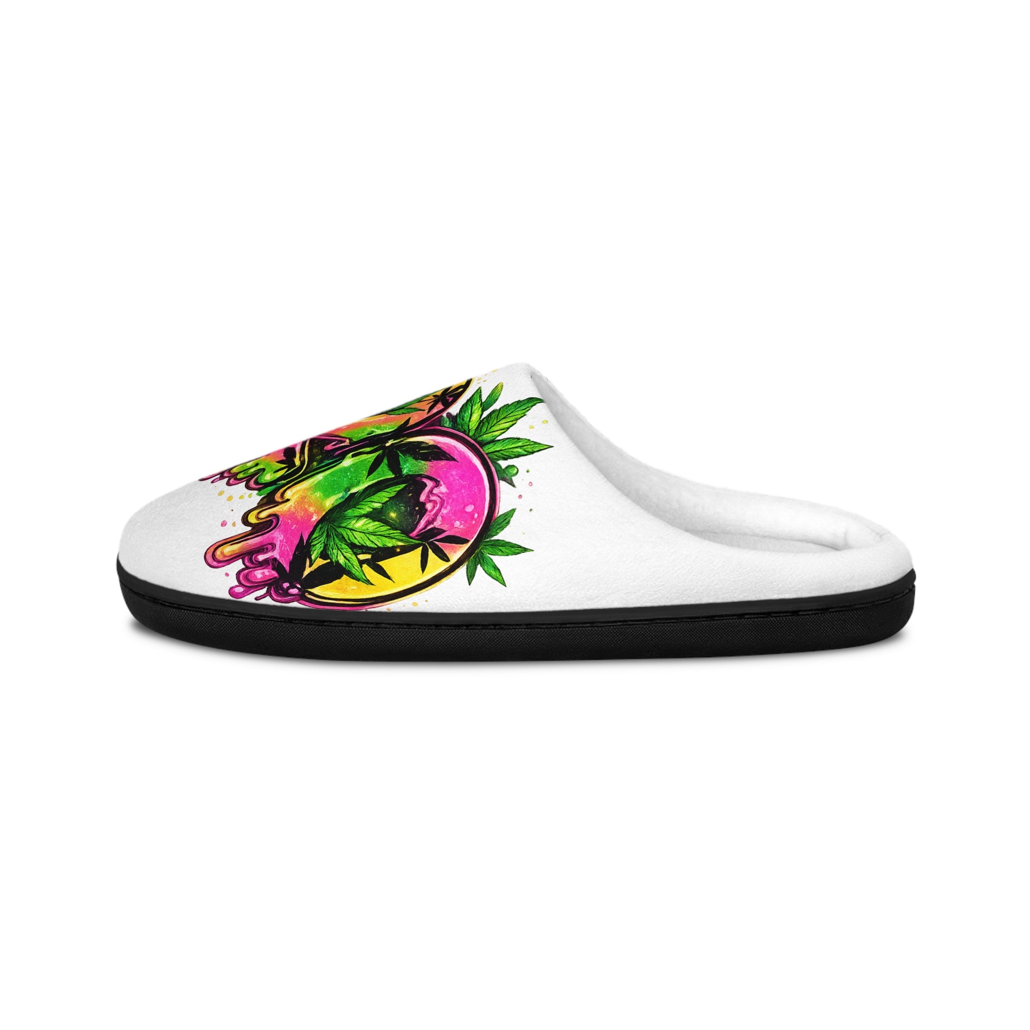 Women's Slippers — Colorful Graffiti Leaf Indoor Slides