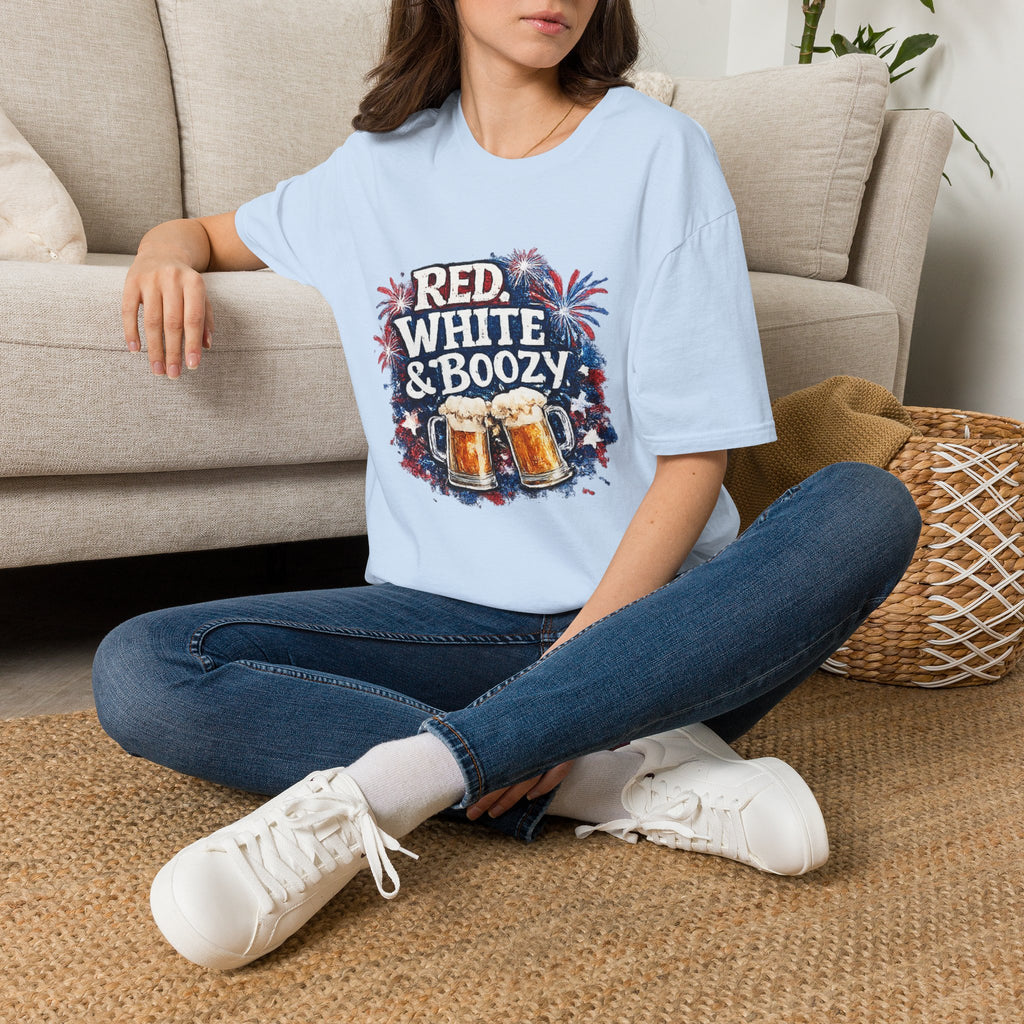 Red, White & Boozy Beer T-Shirt — Patriotic 4th of July Party Tee