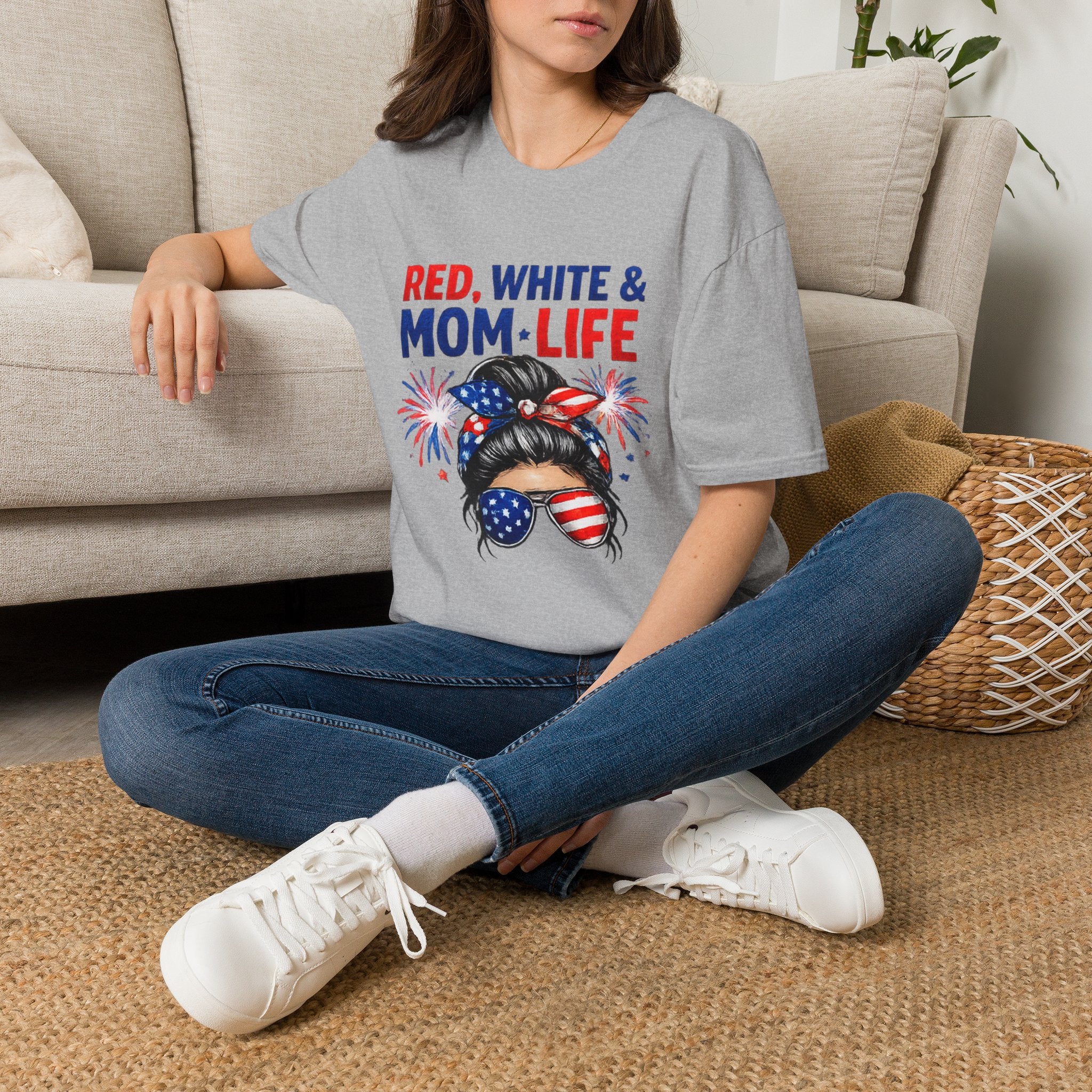 Mom Life USA T-Shirt — "Red, White & Mom Life" Patriotic Fourth of July Tee