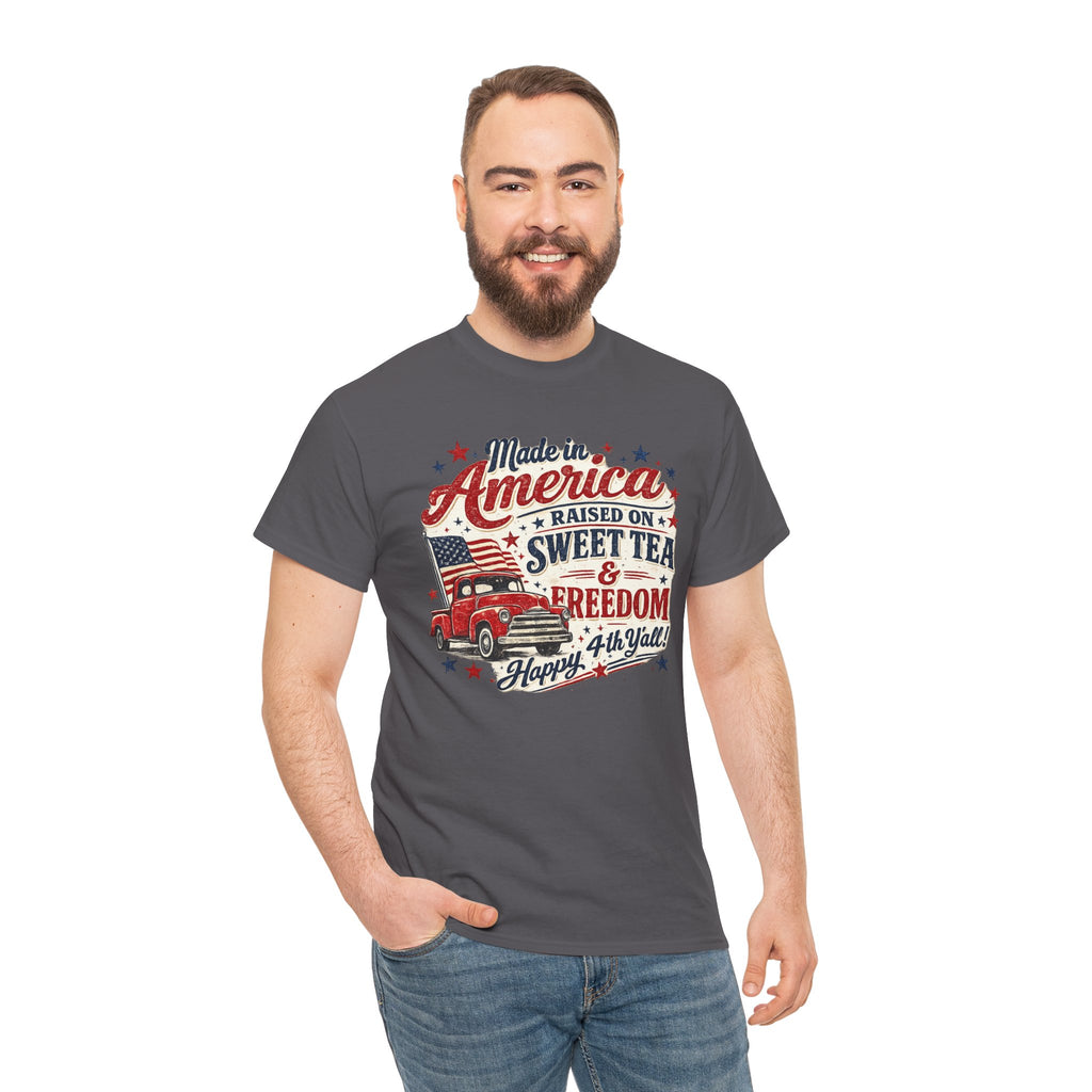 Made in America Sweet Tea & Freedom T-Shirt — 4th of July Patriotic Tee