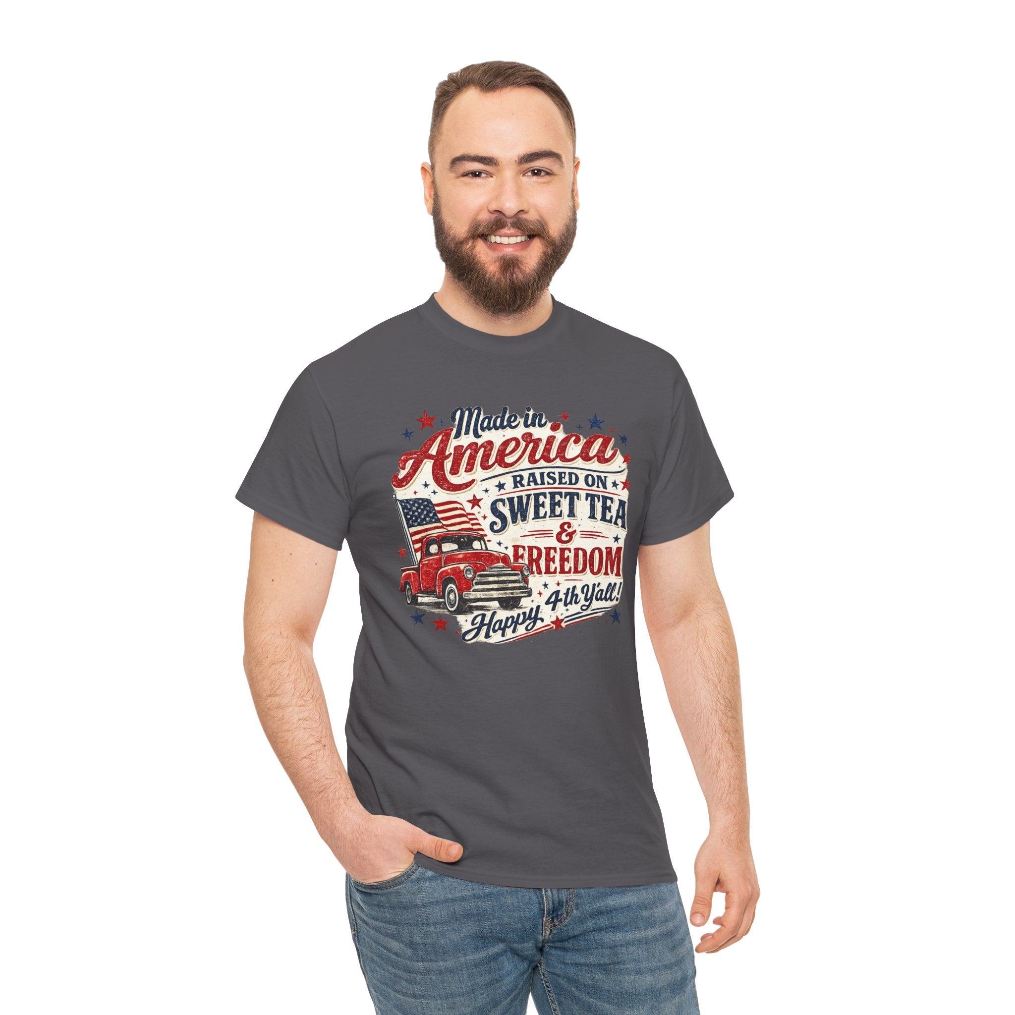 Made in America Sweet Tea & Freedom T-Shirt — 4th of July Patriotic Tee