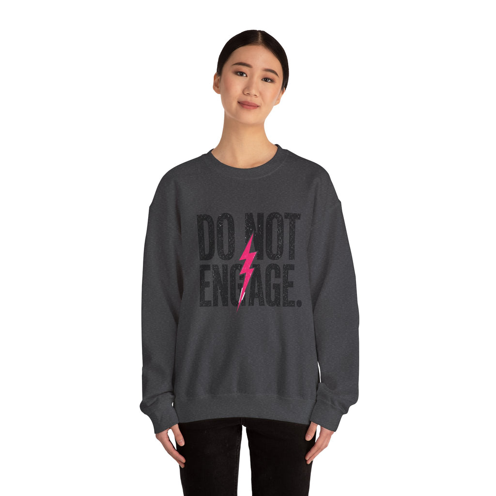 Do Not Engage Crewneck Sweatshirt – Bold Lightning Graphic Streetwear