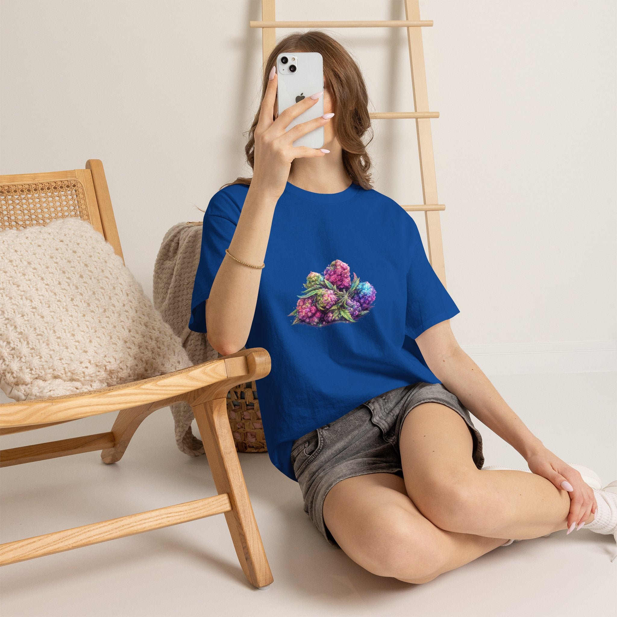 Floral Grape Cluster Tee — Colorful Botanical Fruit Graphic T-Shirt