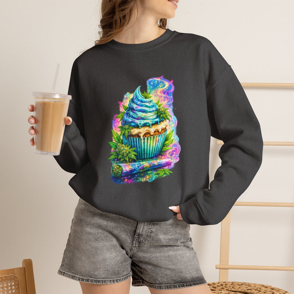 Cupcake Fantasy Sweatshirt – Colorful Psychedelic Bakery Art Crewneck