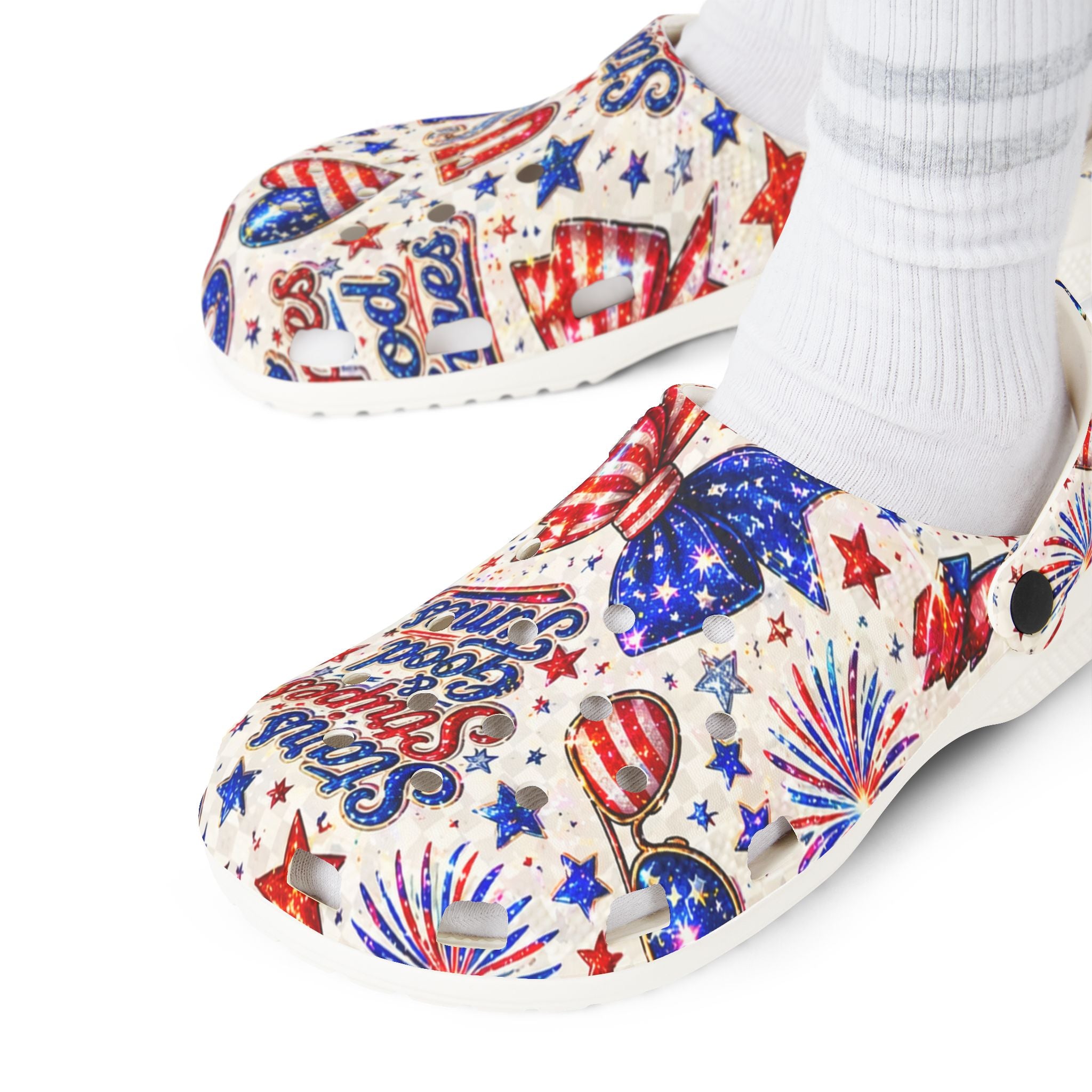 Patriotic USA EVA Foam Clogs – Stars, Stripes & Good Times Slip-Ons