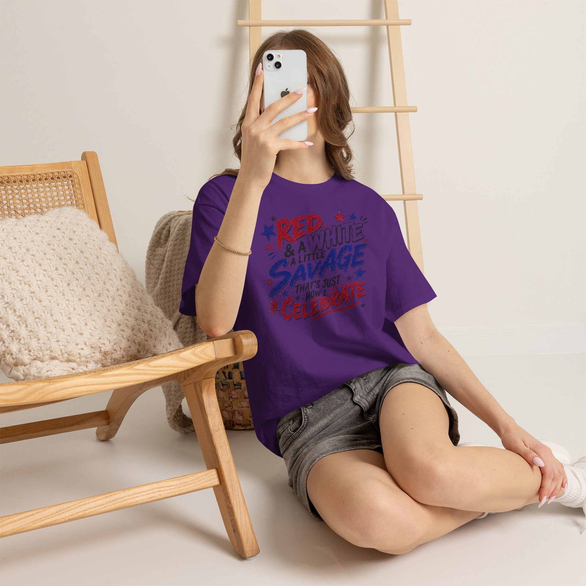 Patriotic Tee — “Red & White & a Little Savage” 4th of July Graphic Shirt
