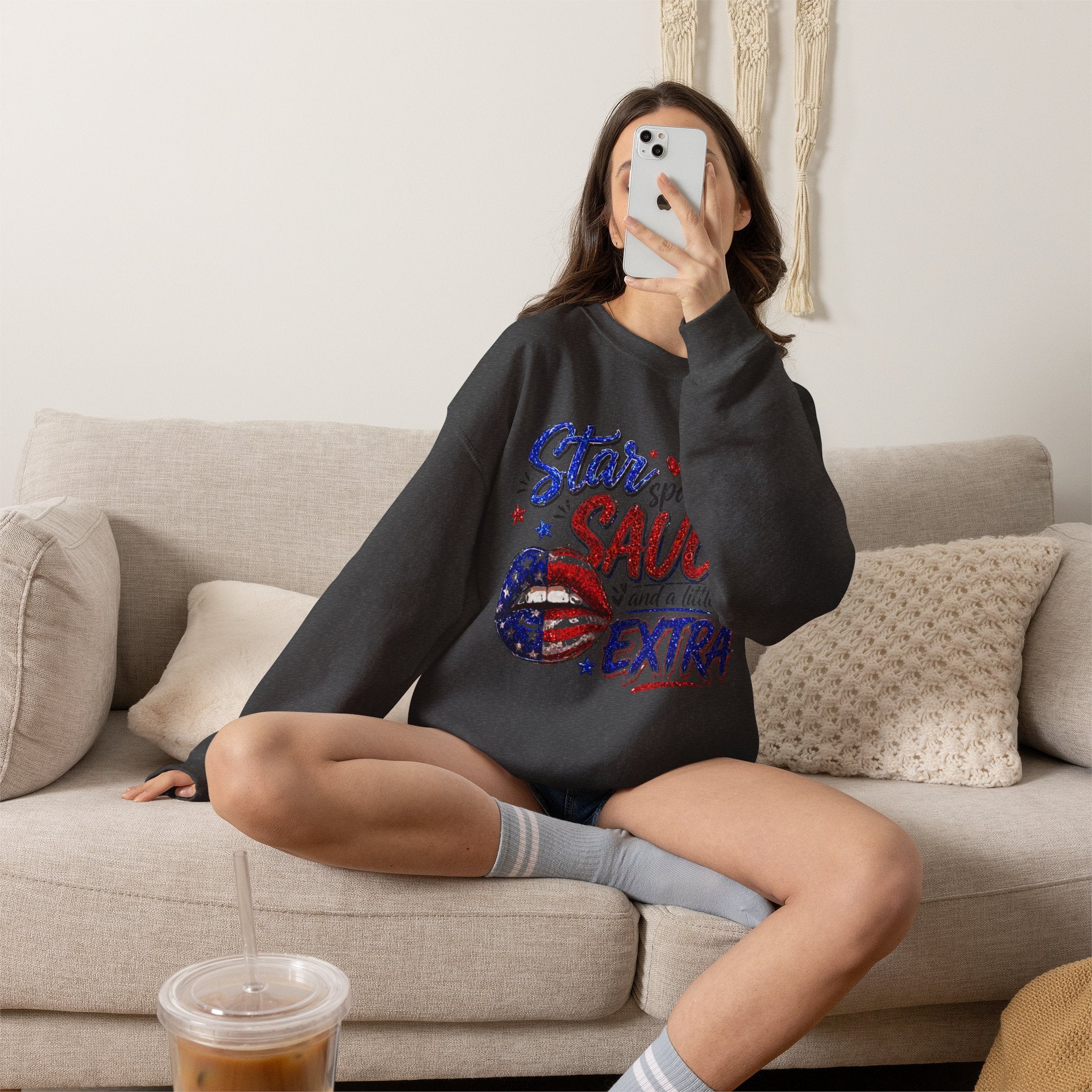 Patriotic 'Star Spangled Saucy & a Little Extra' Sweatshirt