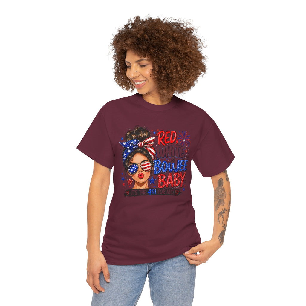 Patriotic 'Red White Boujee Baby' Tee – 4th of July Women's Graphic Shirt