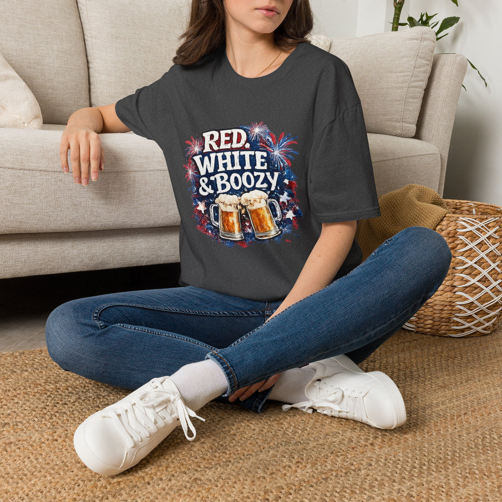 Red, White & Boozy Beer T-Shirt — Patriotic 4th of July Party Tee
