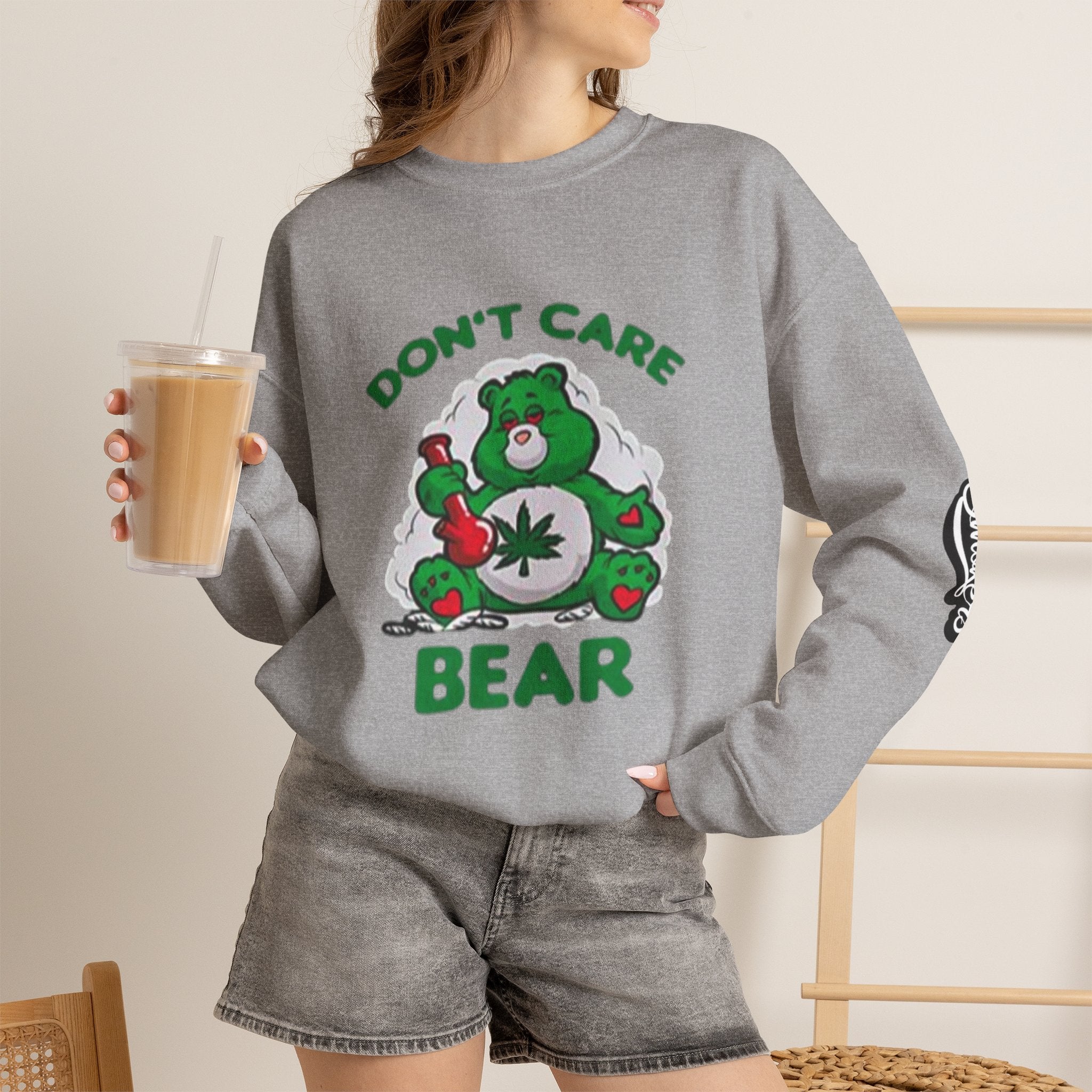 I Don't Care Bear Sweatshirt — Funny Graphic Crewneck