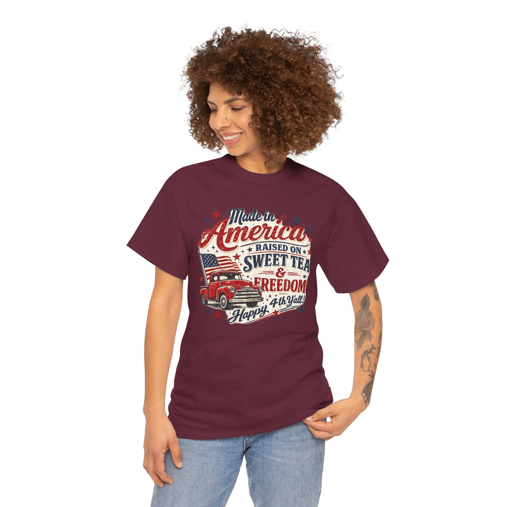 Made in America Sweet Tea & Freedom T-Shirt — 4th of July Patriotic Tee