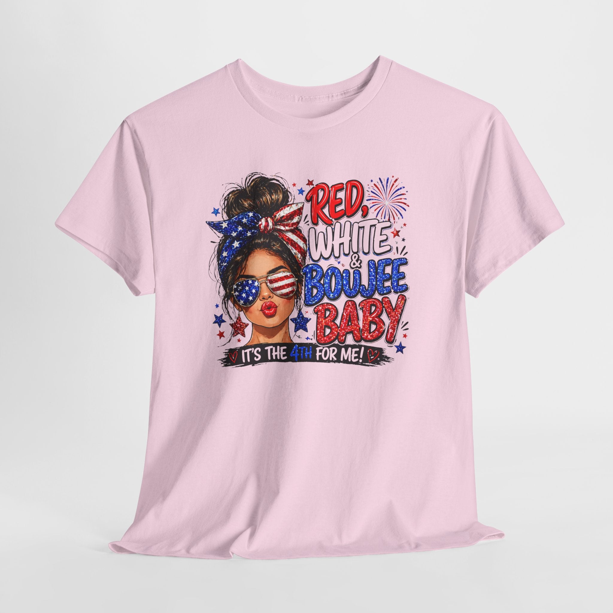 Patriotic 'Red White Boujee Baby' Tee – 4th of July Women's Graphic Shirt