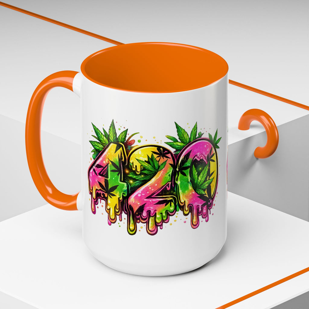 420 Drip Coffee Mug — Colorful Cannabis Stoner Art Accent Mug (11/15oz)