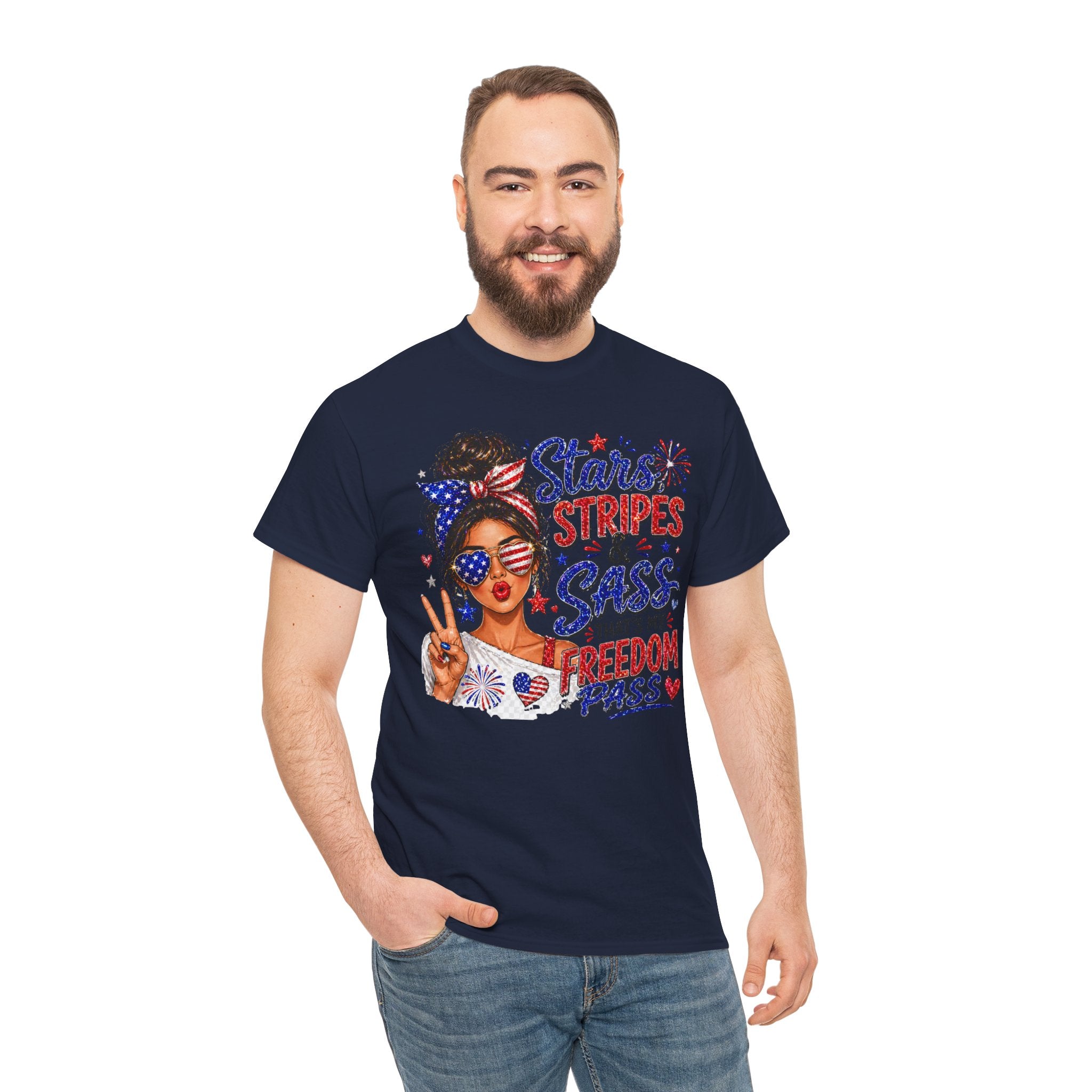 Patriotic 'Stars, Stripes & Sass' Tee — Fourth of July Women's Graphic T-Shirt