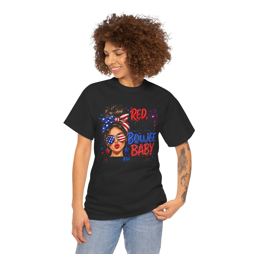 Patriotic 'Red White Boujee Baby' Tee – 4th of July Women's Graphic Shirt