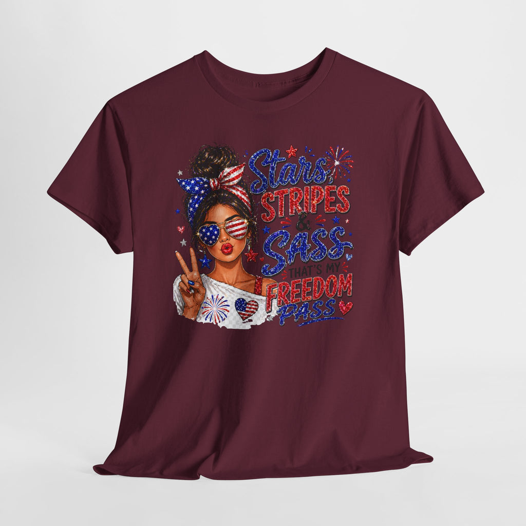 Patriotic 'Stars, Stripes & Sass' Tee — Fourth of July Women's Graphic T-Shirt